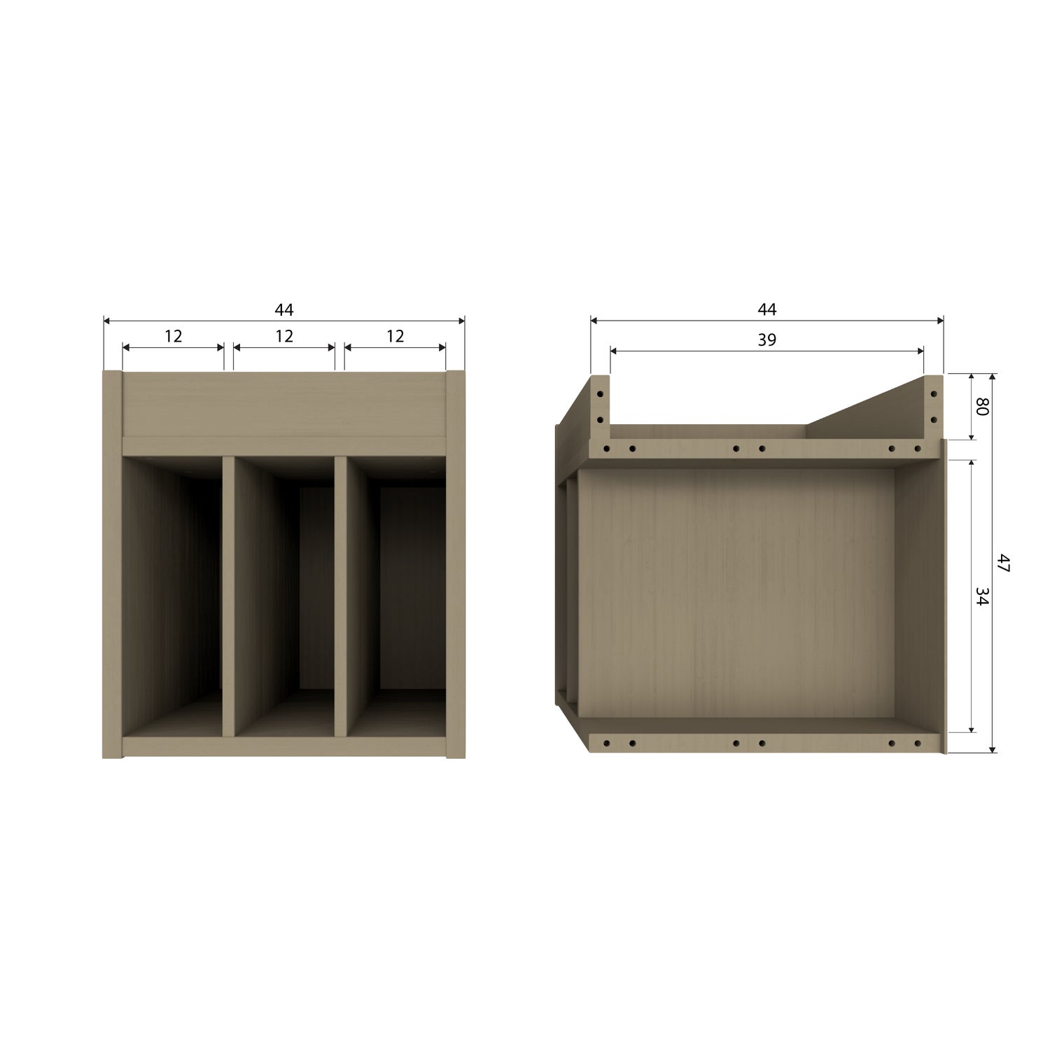 Platenkast Turner 44 x 44cm, kleur Mud - Afbeelding 8