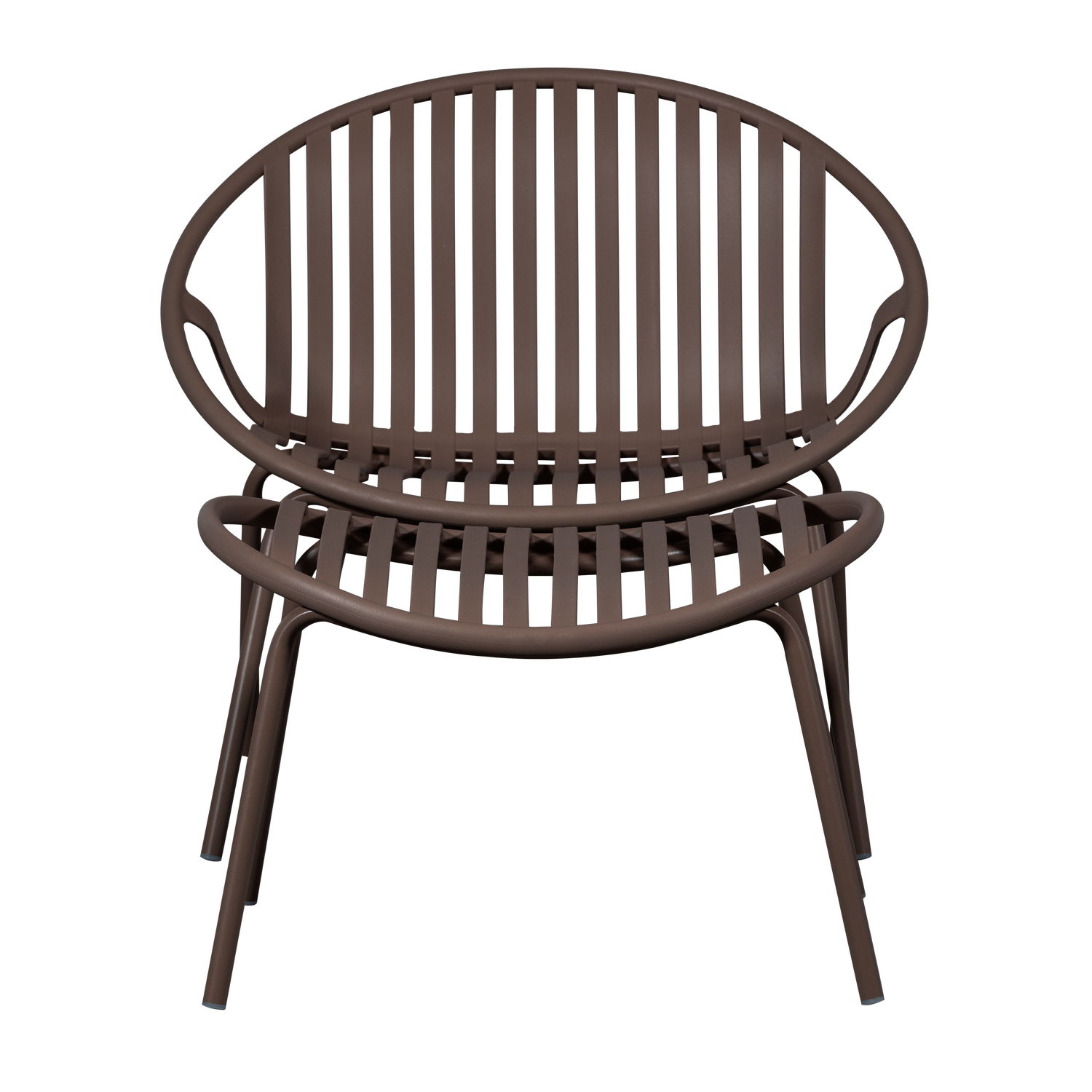 Tuin Loungestoel Bruce Met hocker, kleur Paars/Bruin - Afbeelding 3