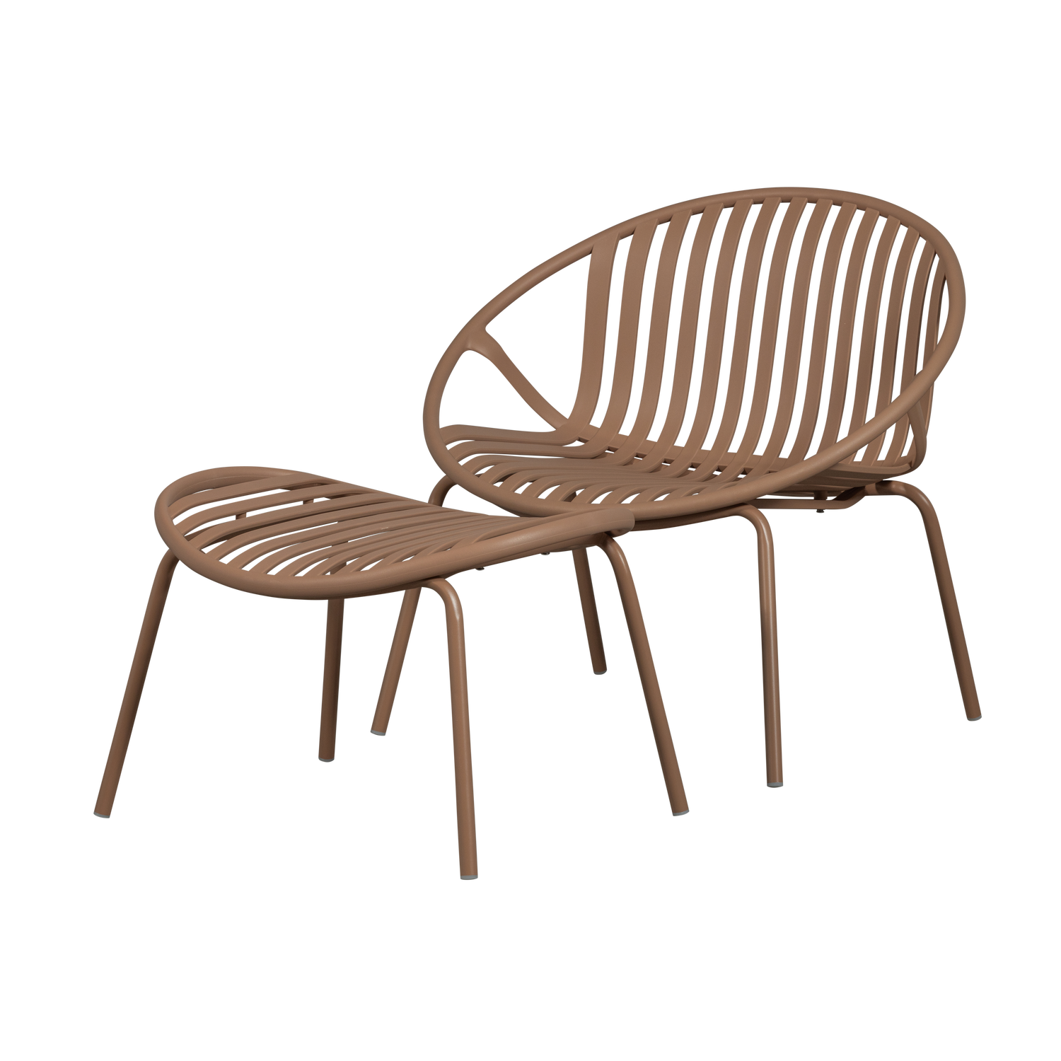 Tuin Loungestoel Bruce Met hocker, kleur Zalmroze