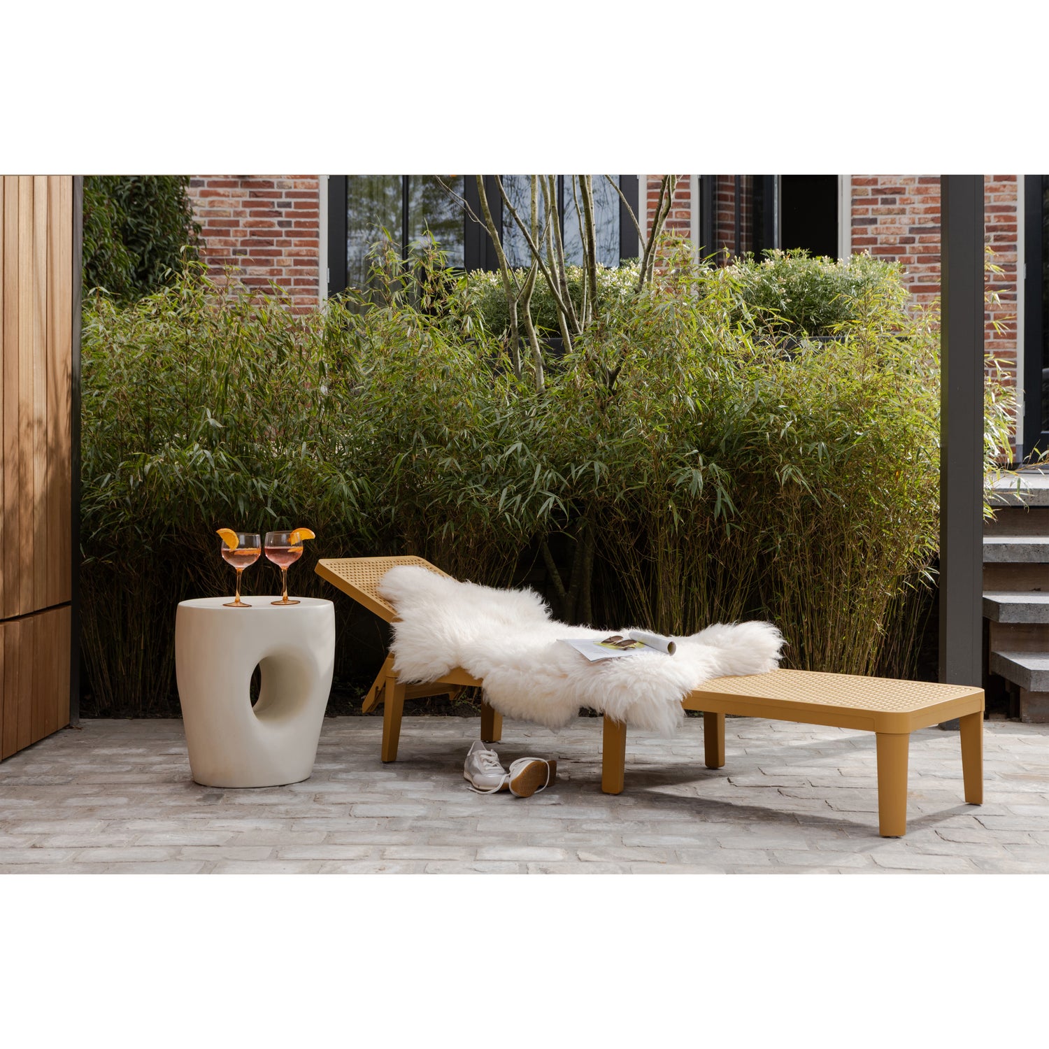 Organische Tuin Bijzettafel Mica 40cm, kleur Naturel - Afbeelding 8