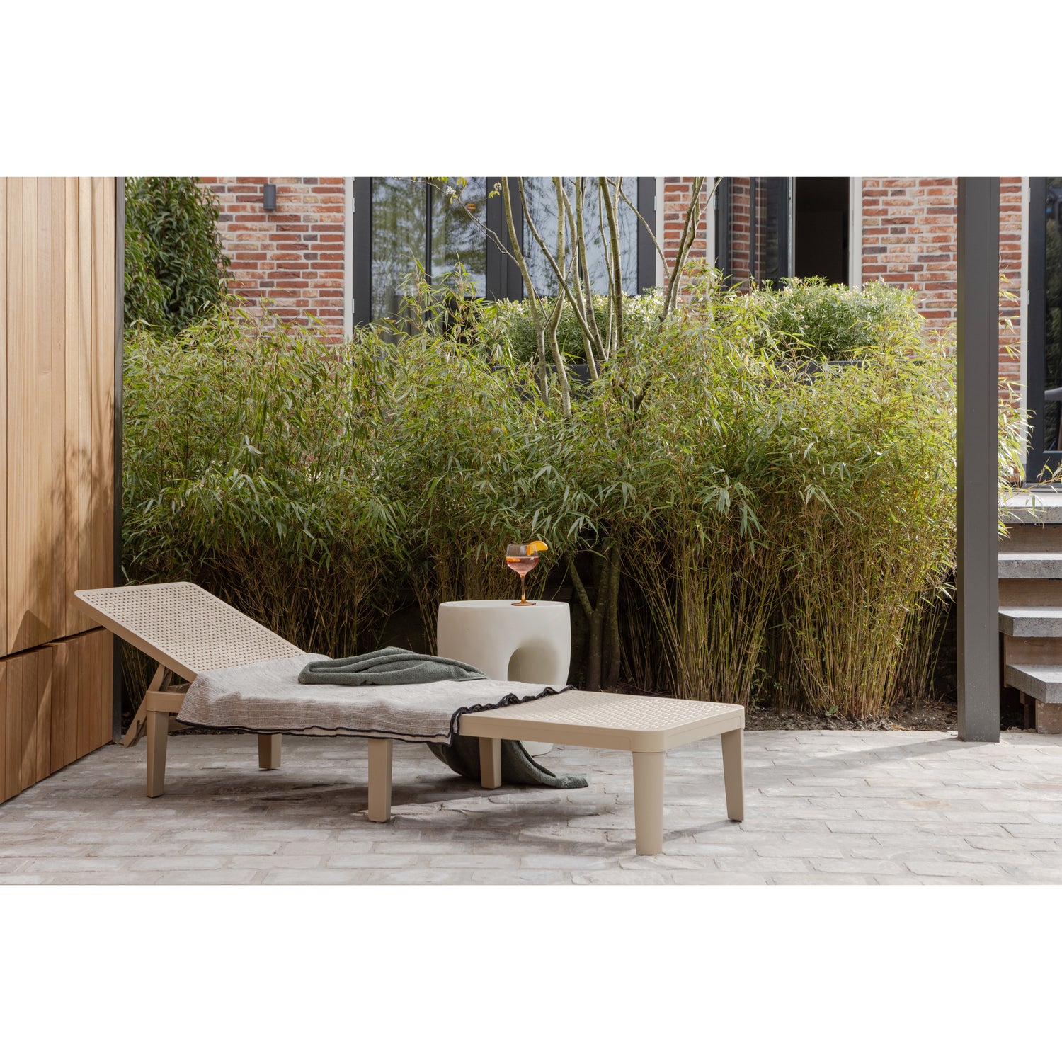 Organische Tuin Bijzettafel Mica 40cm, kleur Naturel - Afbeelding 9