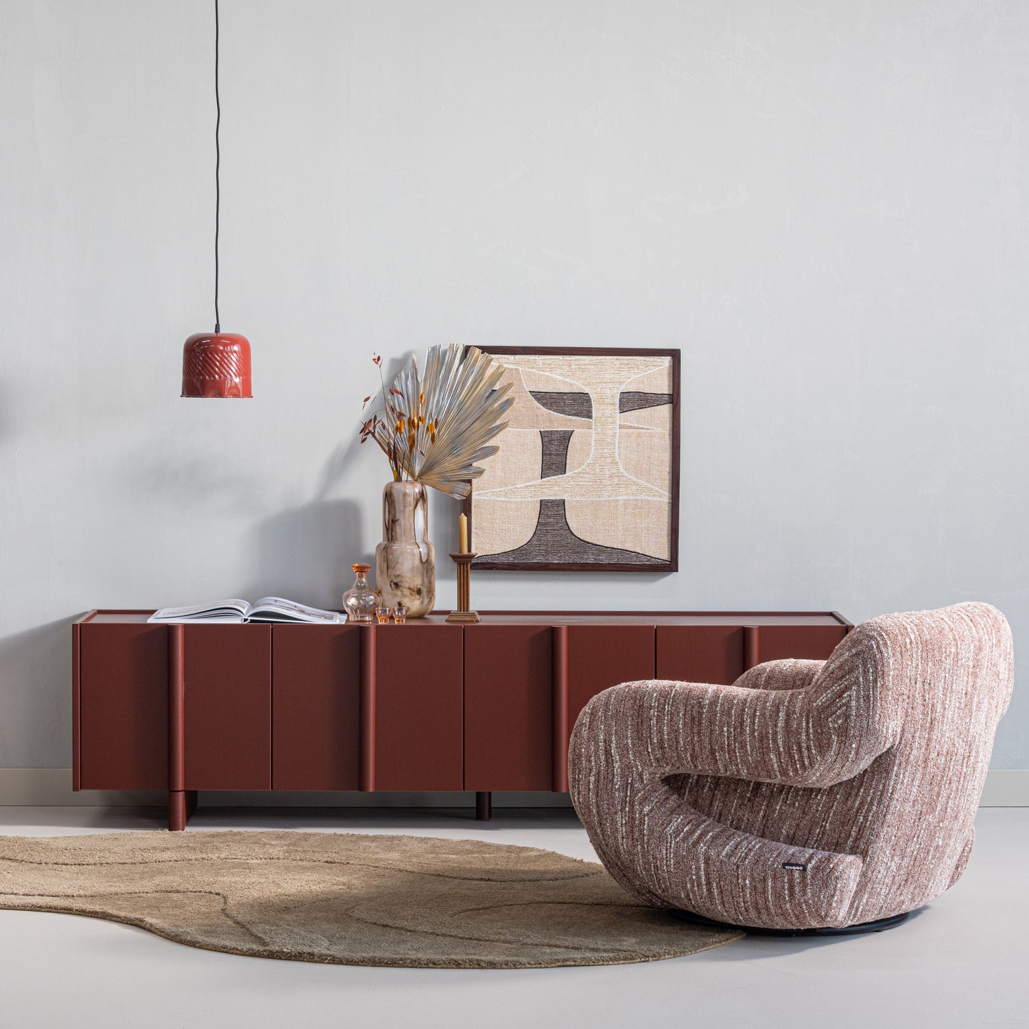 Fauteuil Folke Chenille - Oudroze - Afbeelding 10