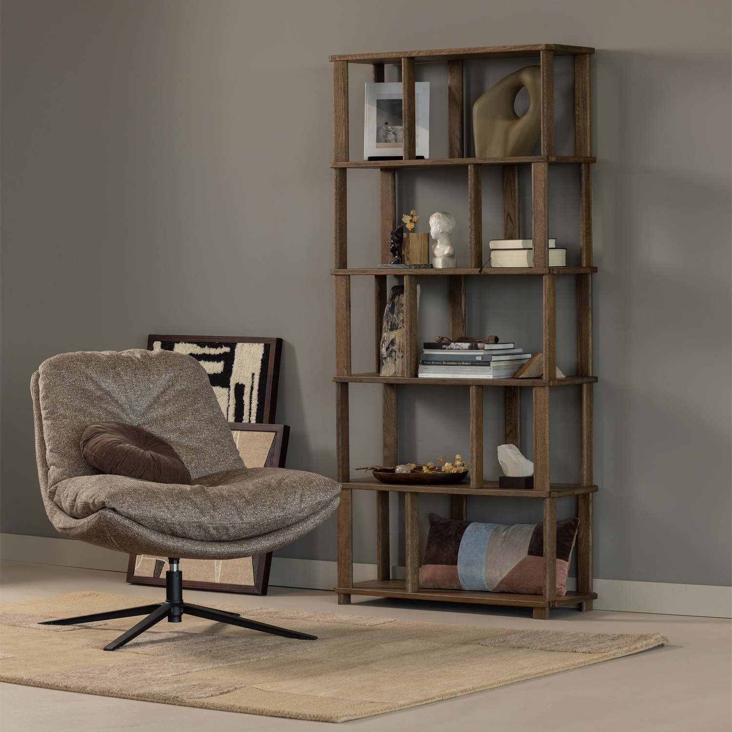 Draaibare Fauteuil Arve Melange - Naturel - Afbeelding 6