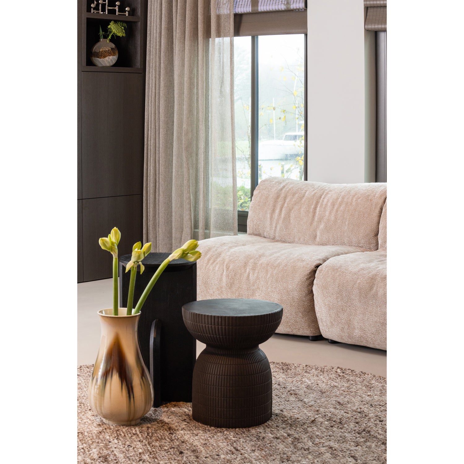 Bijzettafel Kioni Acaciahout, 30cm - Zwart - Afbeelding 7