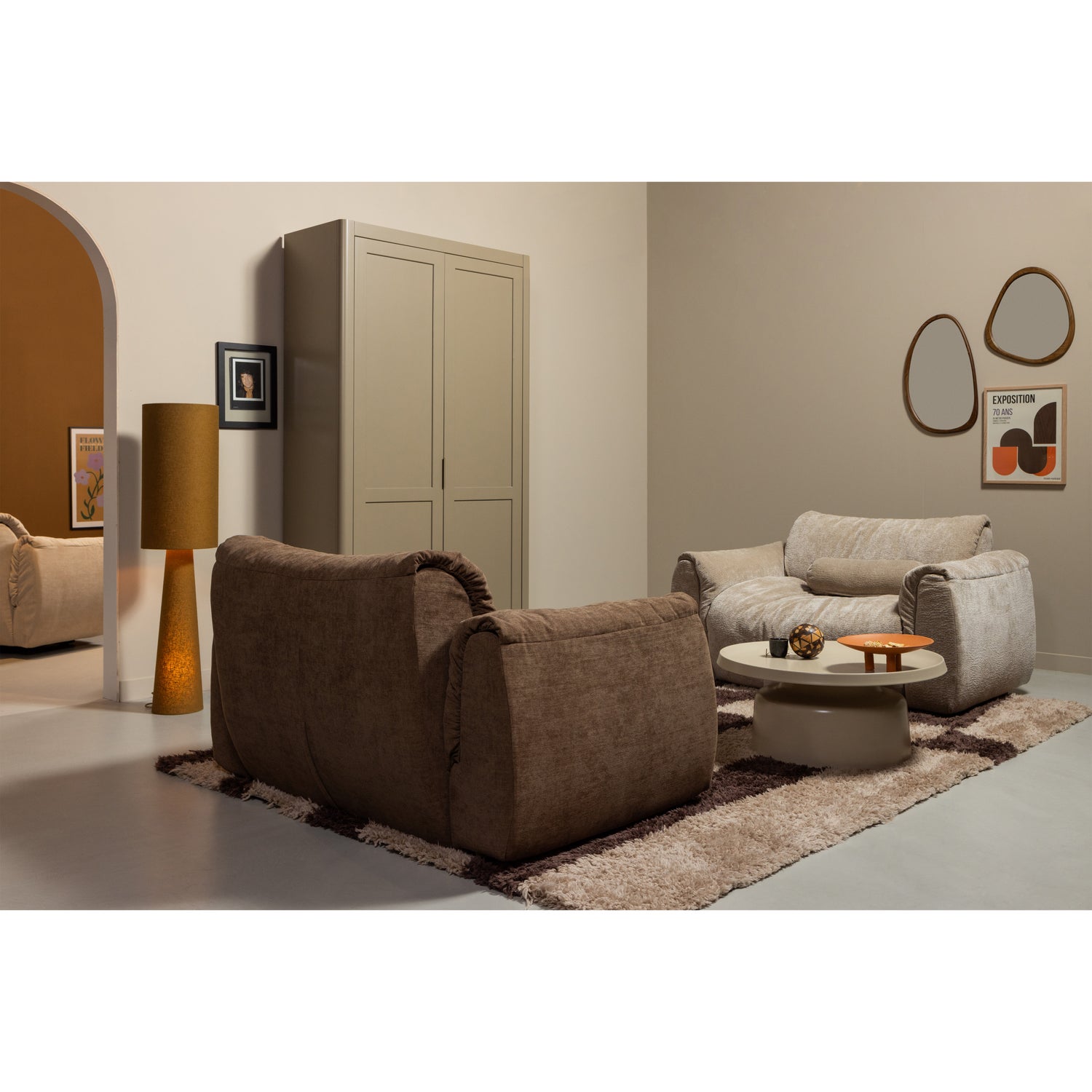 Organische Spiegel Leif MDF, 48 x 44cm - Afbeelding 5