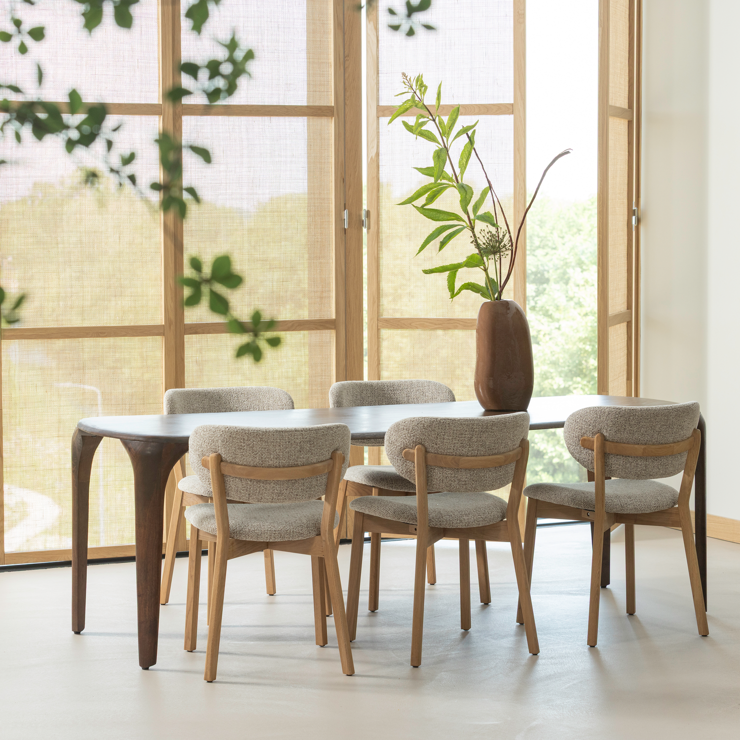 Eettafel Fiore 230x95 cm - Mangohout Donkerbruin - Afbeelding 2