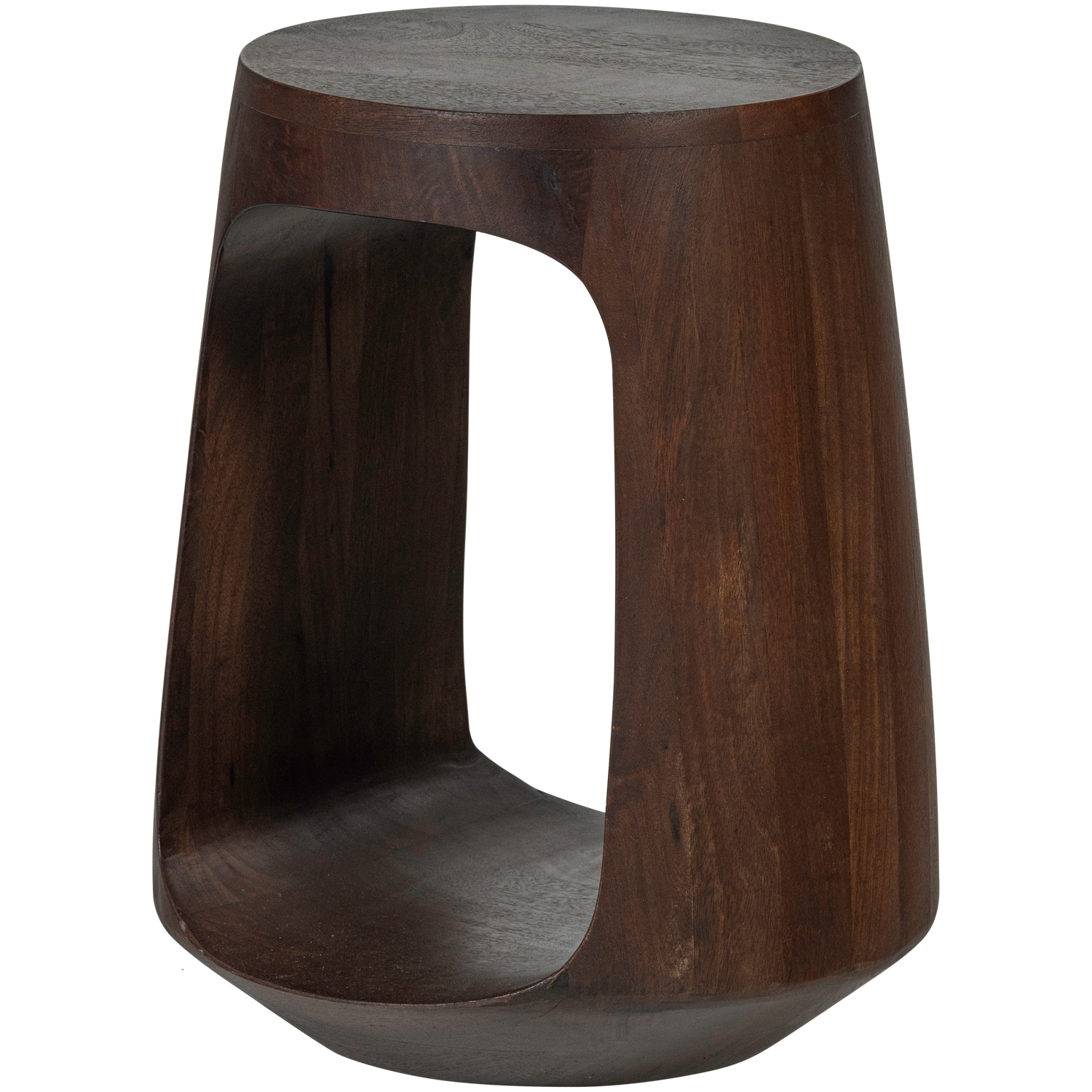 Ronde Bijzettafel Bayo Walnoot mangohout, 33cm