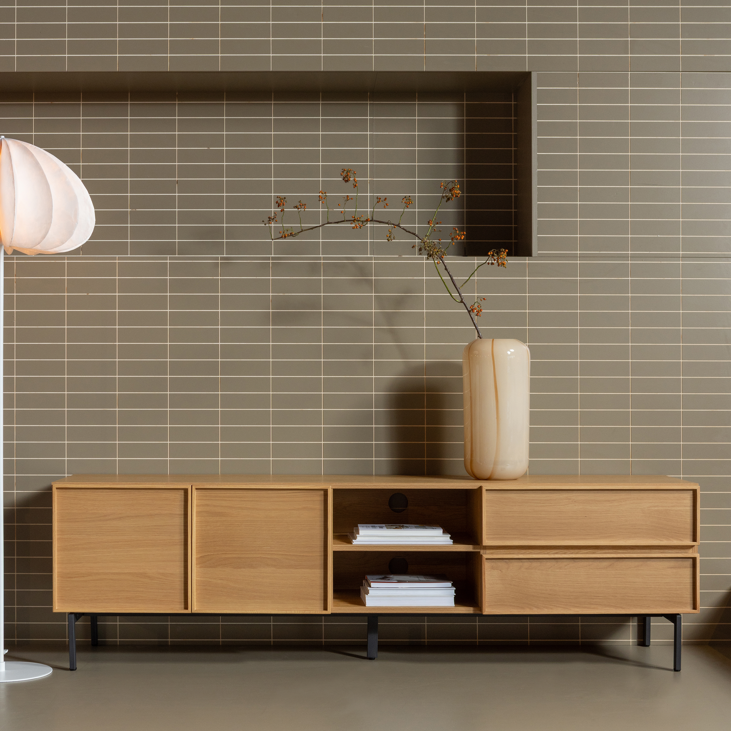 TV Meubel Tours Melamine MDF 180 cm - Naturel - Afbeelding 5