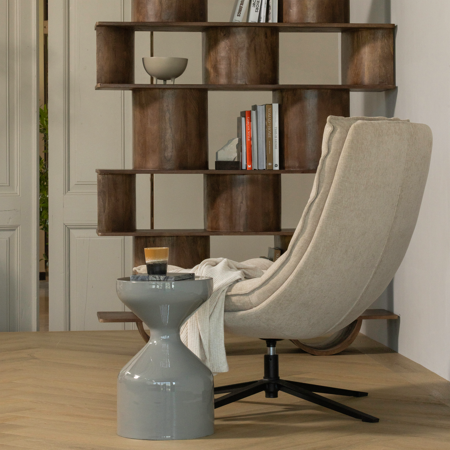 Ronde Bijzettafel Floyd 30cm, kleur Lichtgrijs - Afbeelding 2