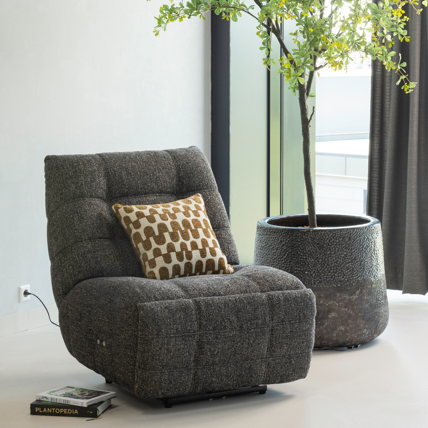 Relaxfauteuil Hein Elektrisch - Antraciet Melange - Afbeelding 5