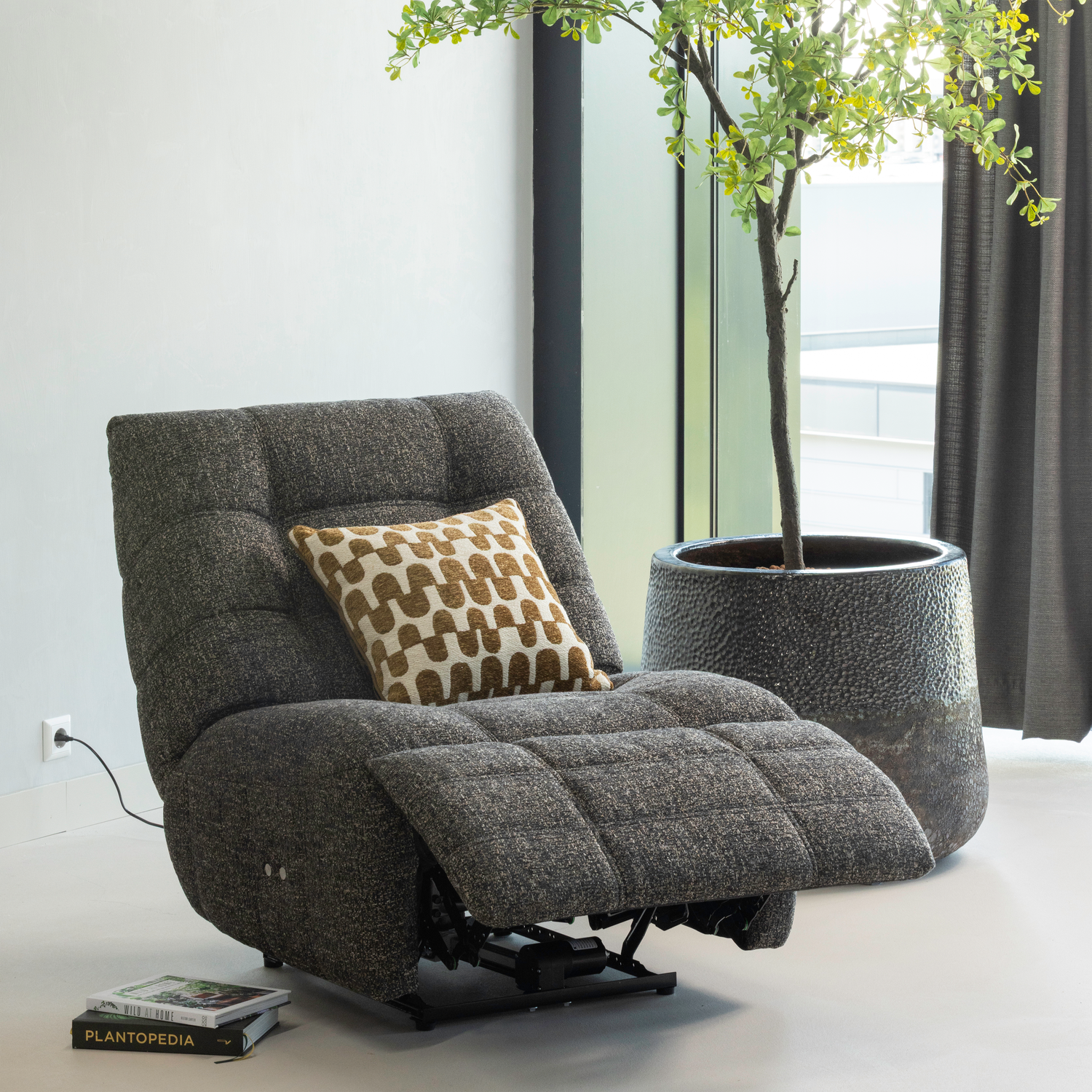 Relaxfauteuil Hein Elektrisch - Antraciet Melange - Afbeelding 6