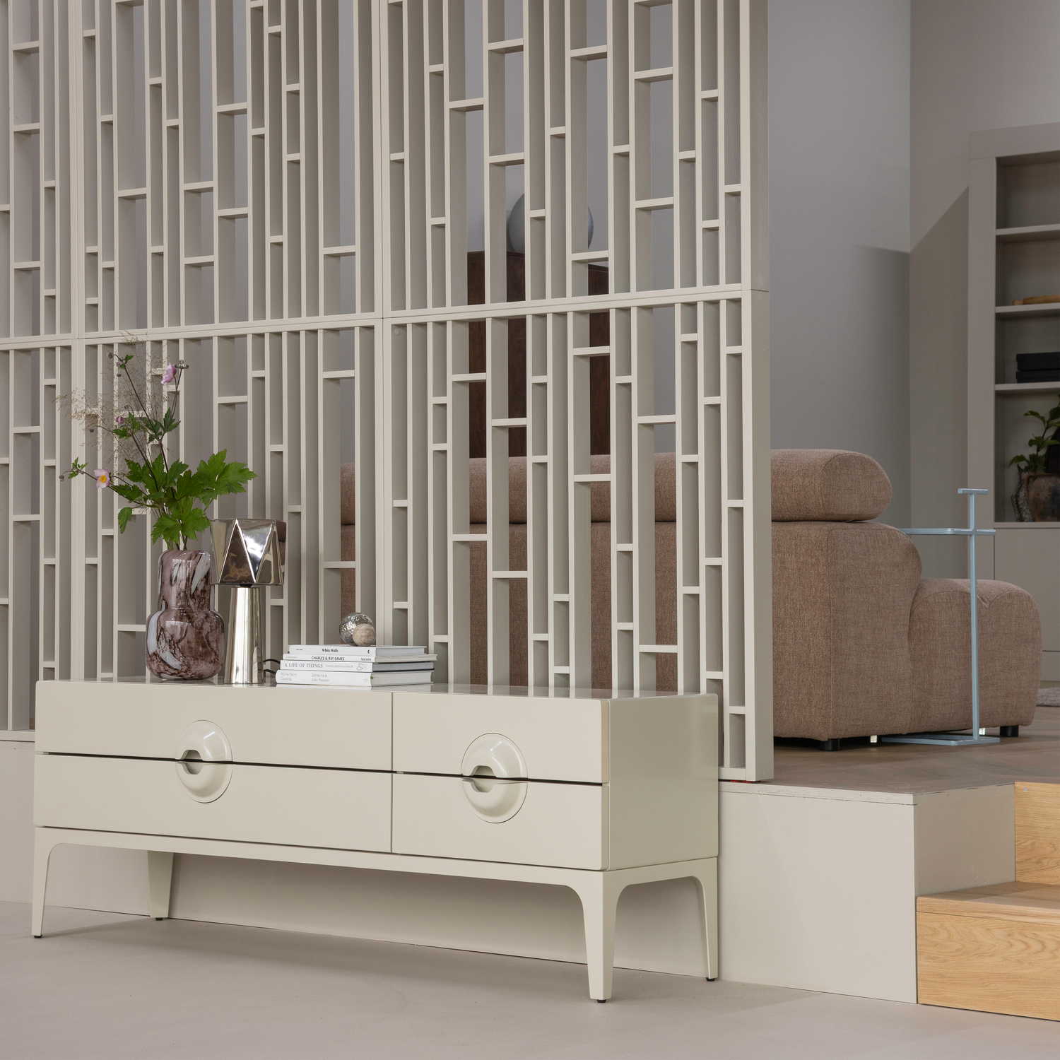 TV Meubel Merge Eucalyptushout 160 cm - Dust - Afbeelding 2