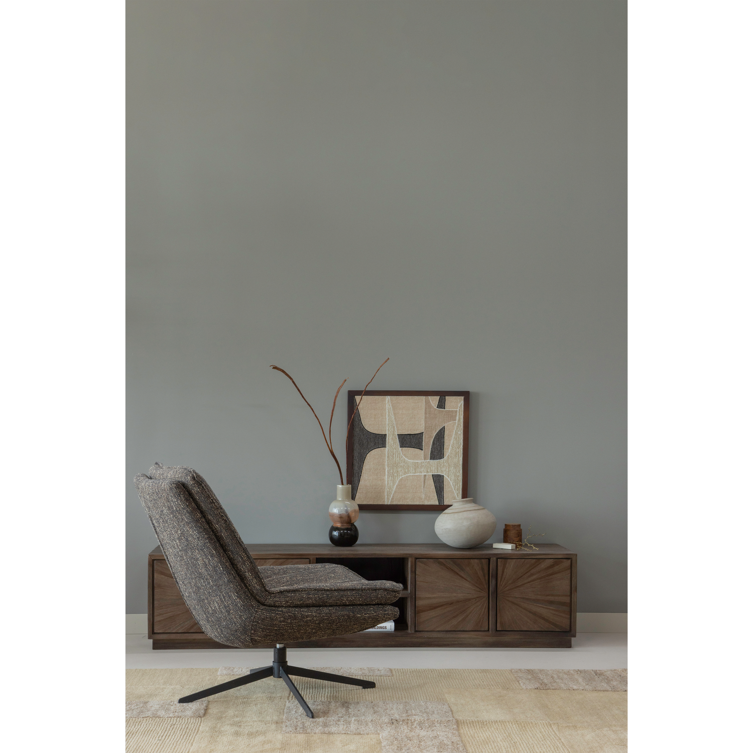 TV-meubel Sun Teakhout, 200cm - Bruin - Afbeelding 2