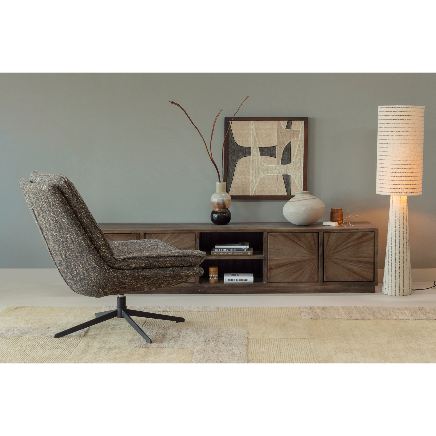 TV-meubel Sun Teakhout, 200cm - Bruin - Afbeelding 3