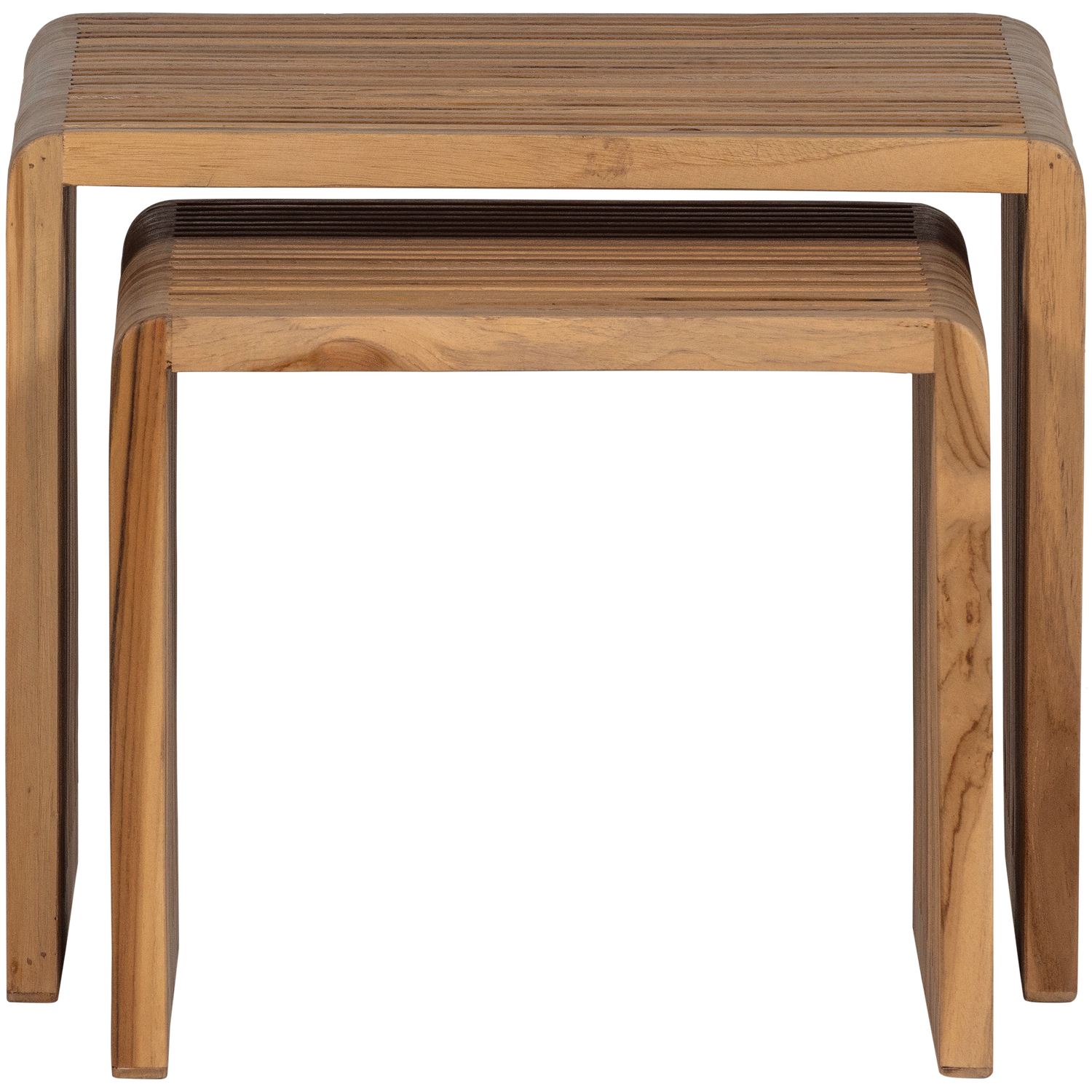 Bijzettafel Jasmijn Teakhout, Set van 2 stuks - Naturel - Afbeelding 3
