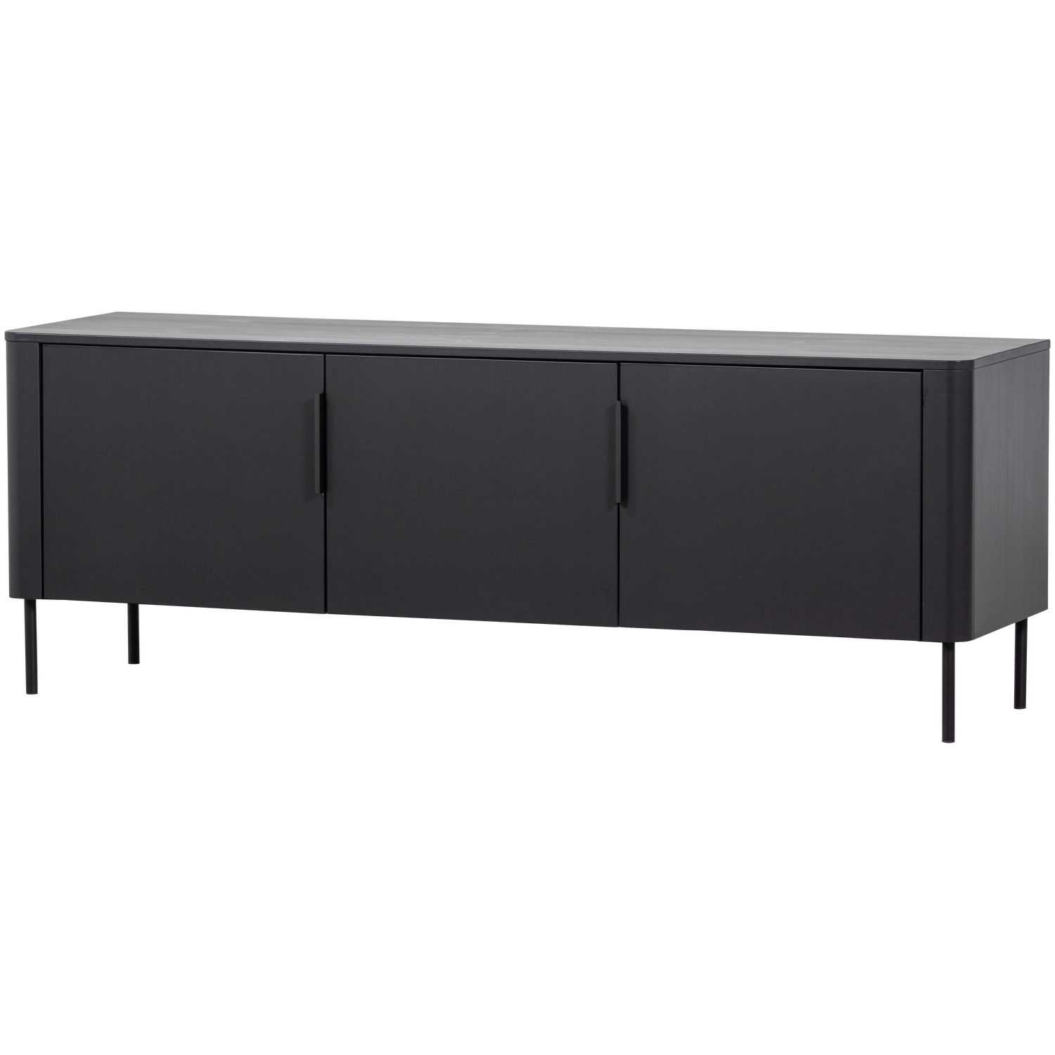 TV-meubel Gunnar Grenenhout, 154cm - Mat Zwart