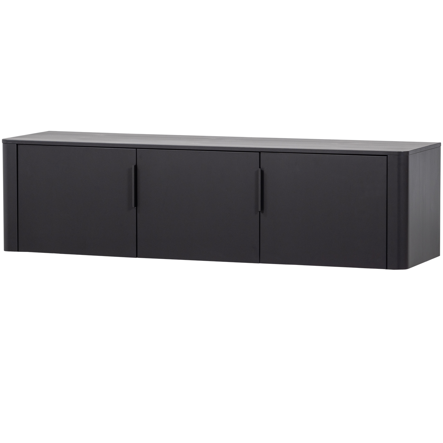 TV-meubel Gunnar Grenenhout, 154cm - Mat Zwart - Afbeelding 4