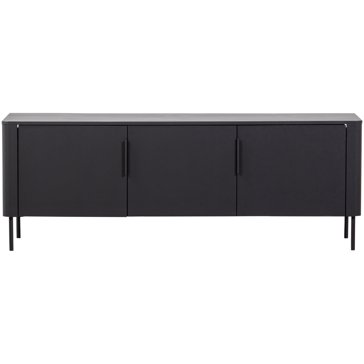 TV-meubel Gunnar Grenenhout, 154cm - Mat Zwart - Afbeelding 5