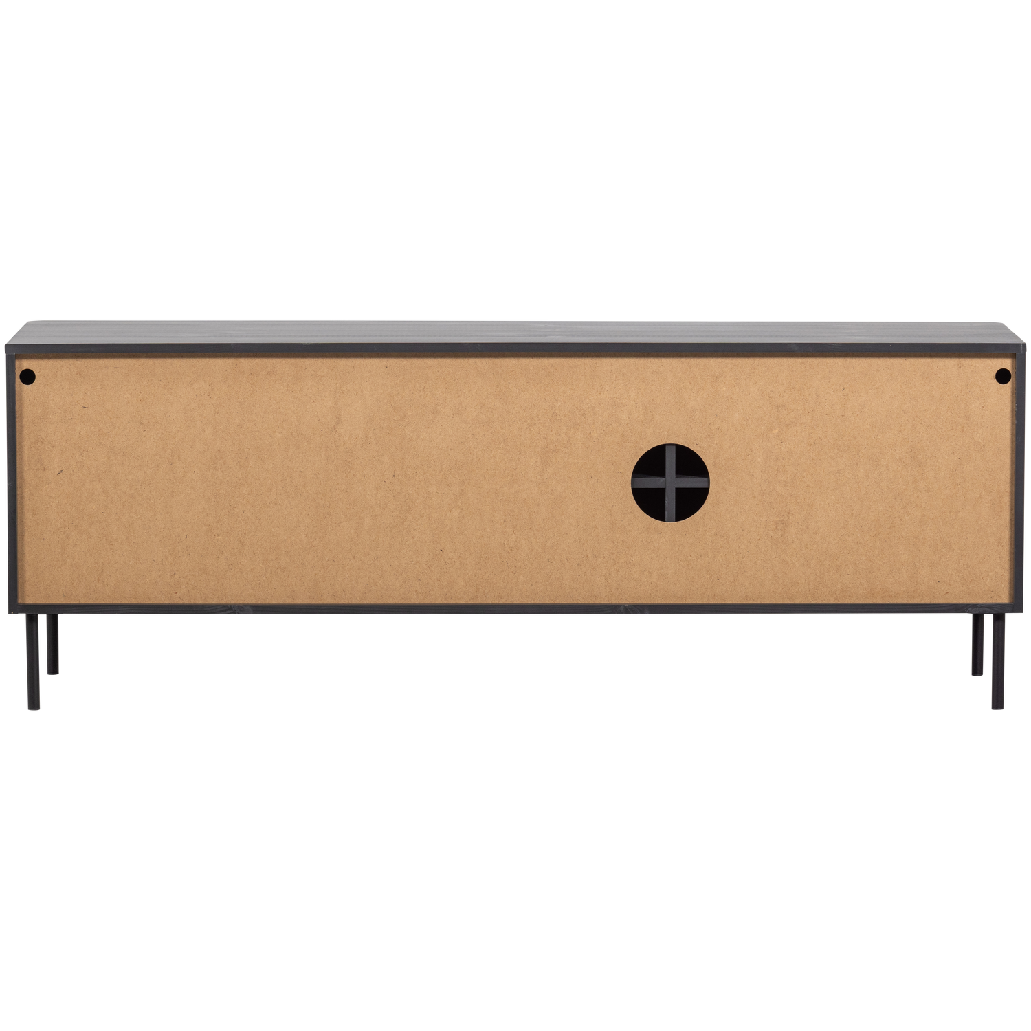 TV-meubel Gunnar Grenenhout, 154cm - Mat Zwart - Afbeelding 8