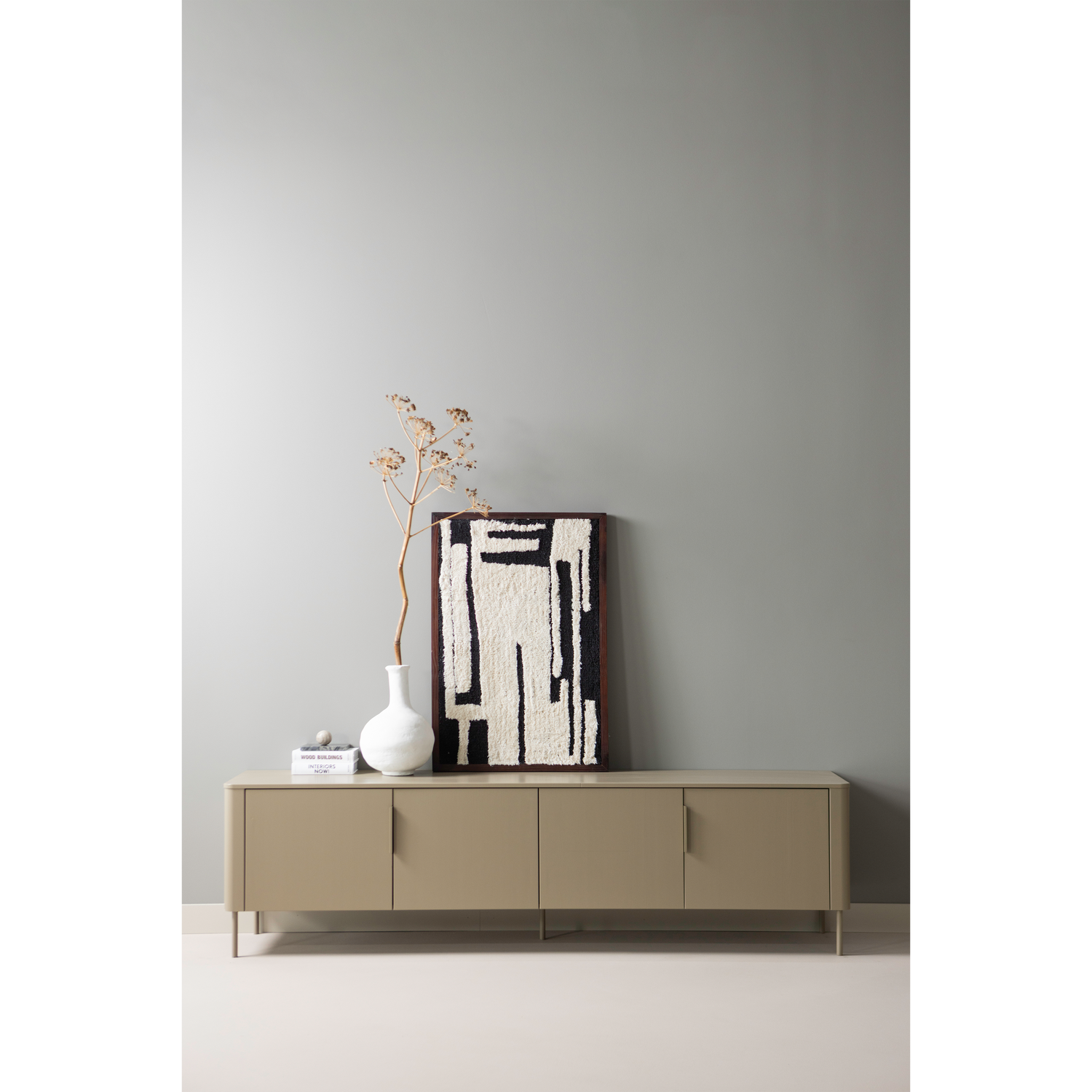 TV-meubel Gunnar Grenenhout, 200cm - Mud - Afbeelding 2
