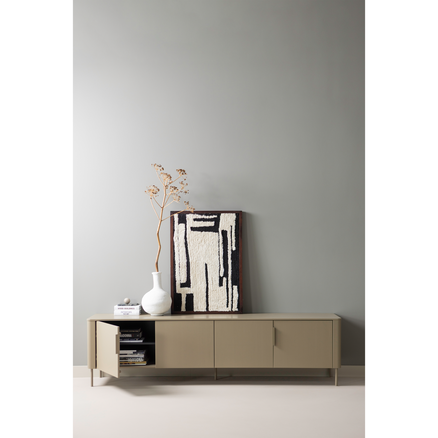 TV-meubel Gunnar Grenenhout, 200cm - Mud - Afbeelding 3