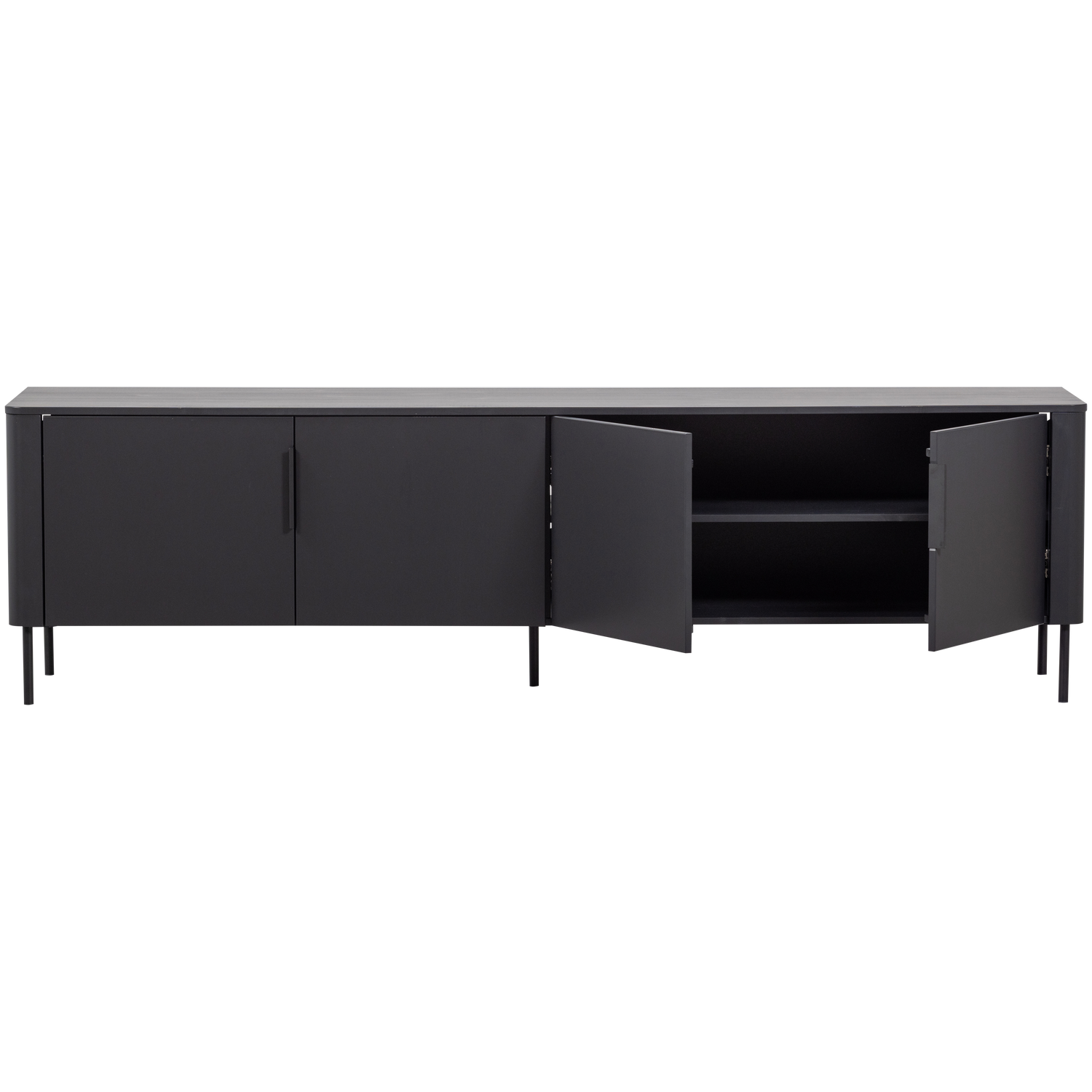 TV-meubel Gunnar Grenenhout, 200cm - Mat Zwart - Afbeelding 6