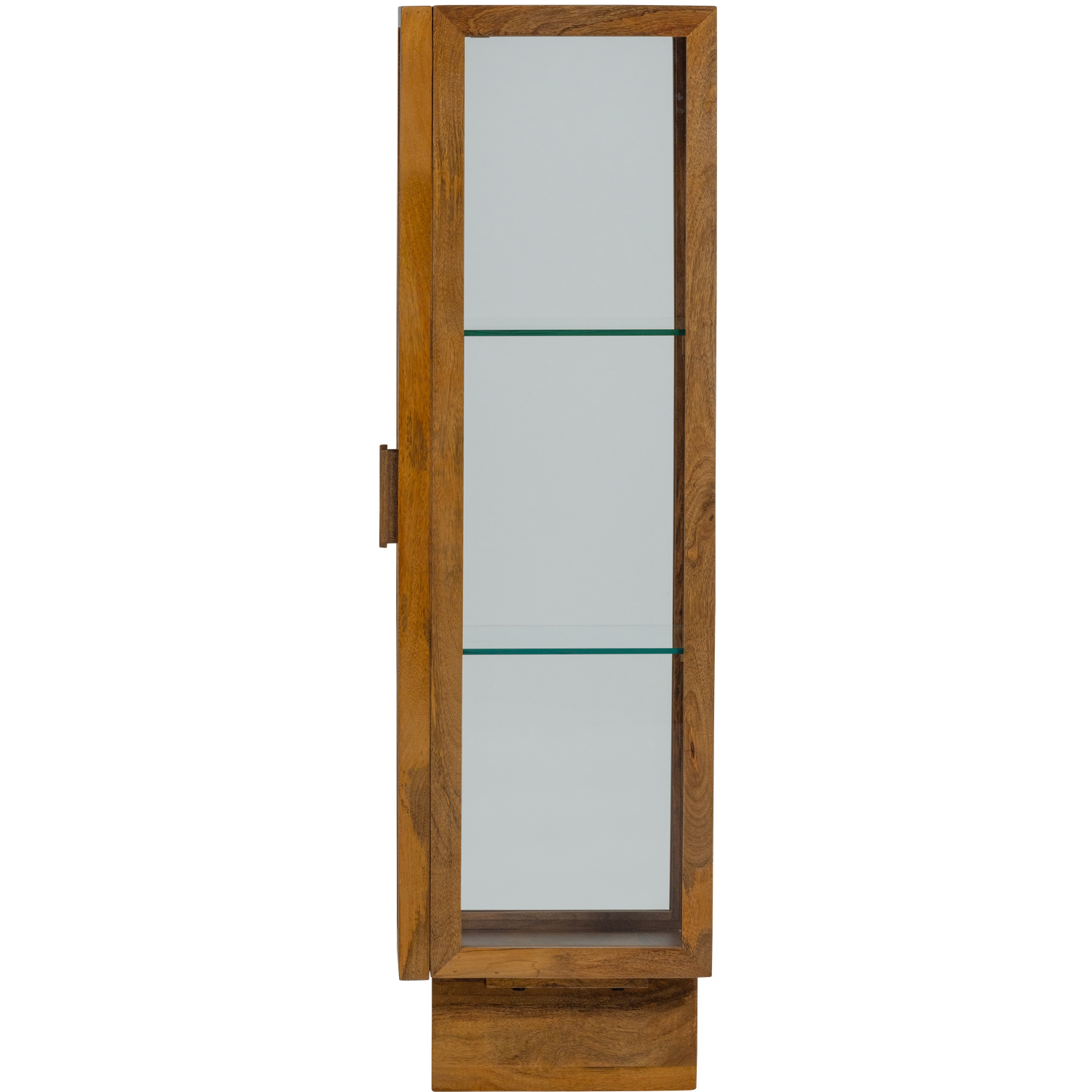 Vitrinekast Kella Mangohout en glas, 137 x 40cm - Naturel - Afbeelding 7