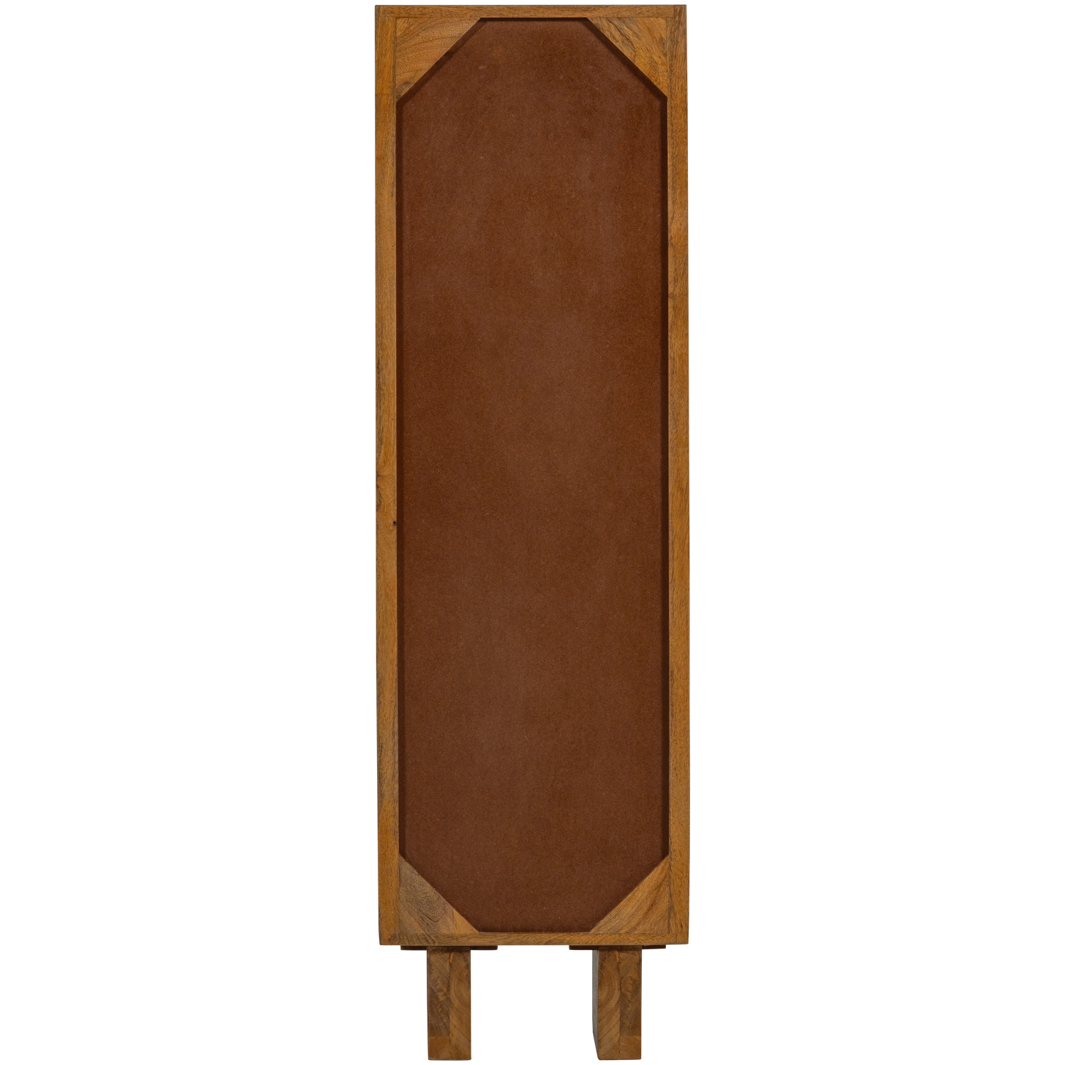 Vitrinekast Kella Mangohout en glas, 137 x 40cm - Naturel - Afbeelding 8