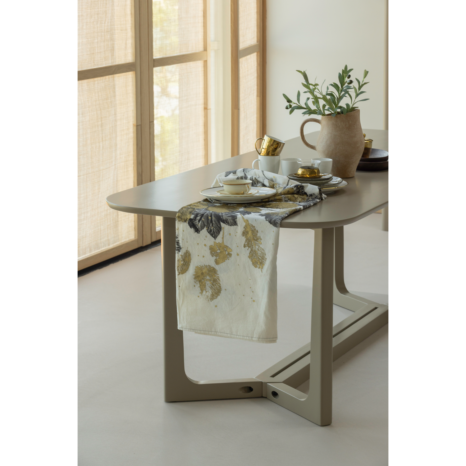 Deens Ovale Eettafel Ferion Mangohout 240x90 cm - Mud - Afbeelding 2