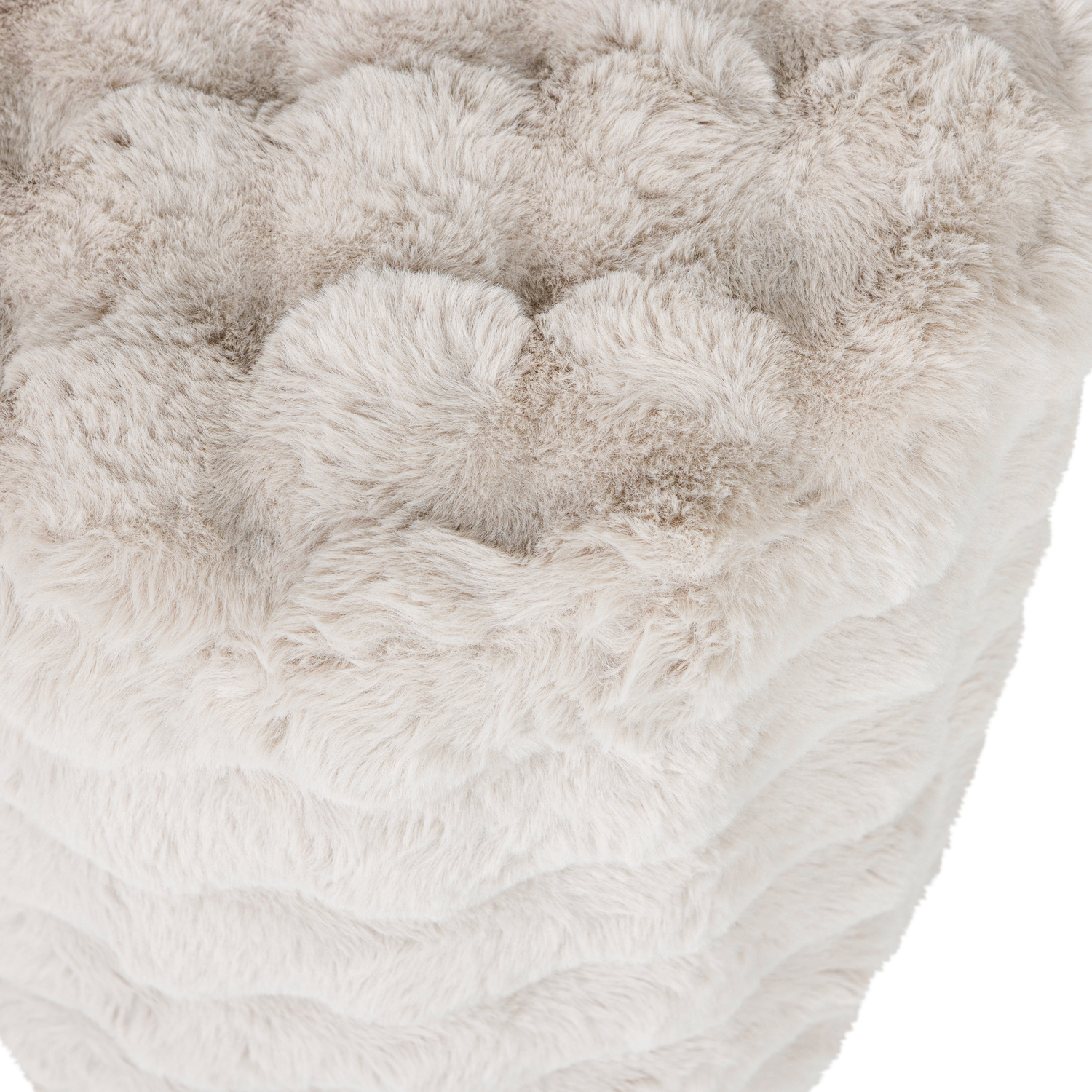 Poef Olven Hoog Fluffy - Naturel - Afbeelding 7
