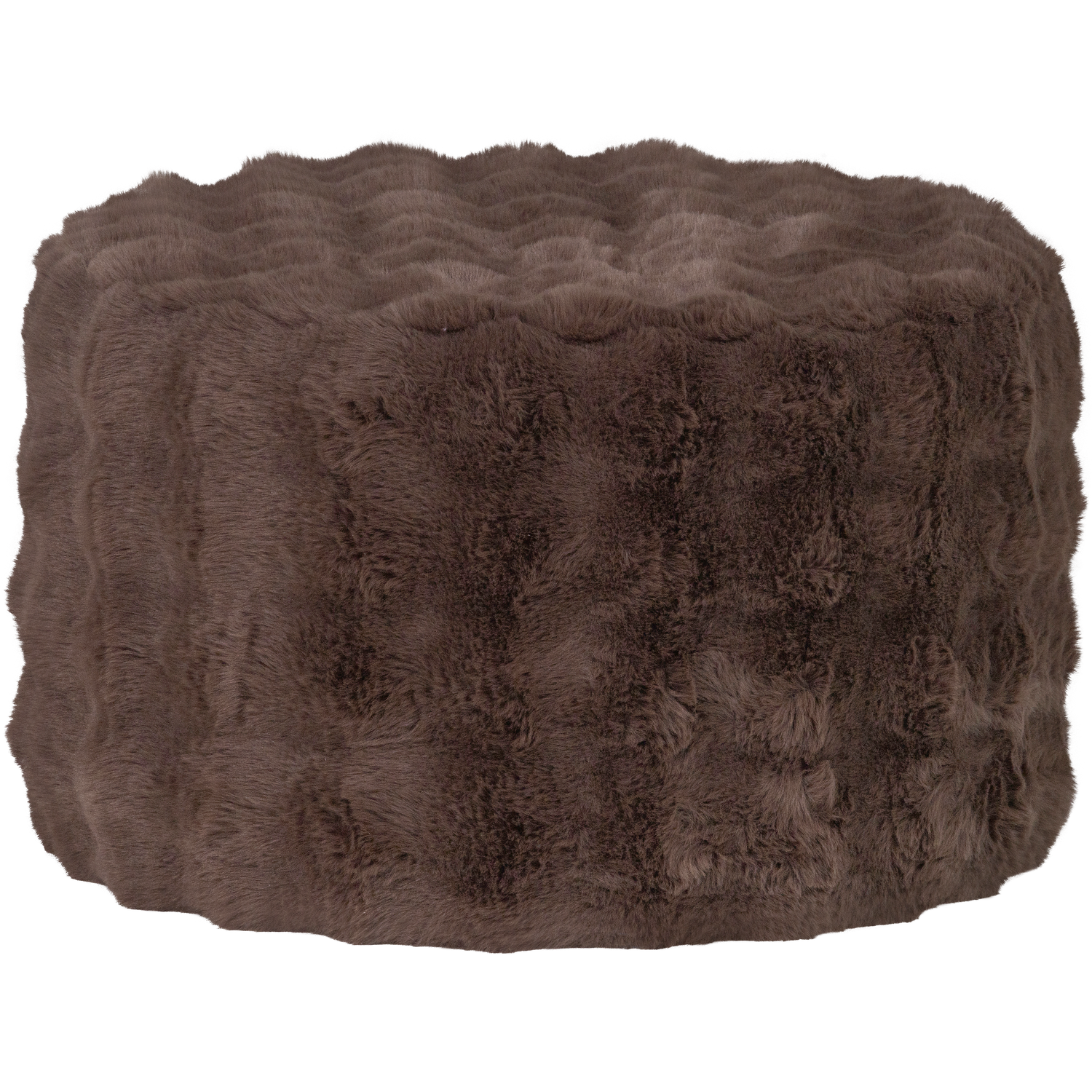 Poef Olven Laag Fluffy - Bruin - Afbeelding 5