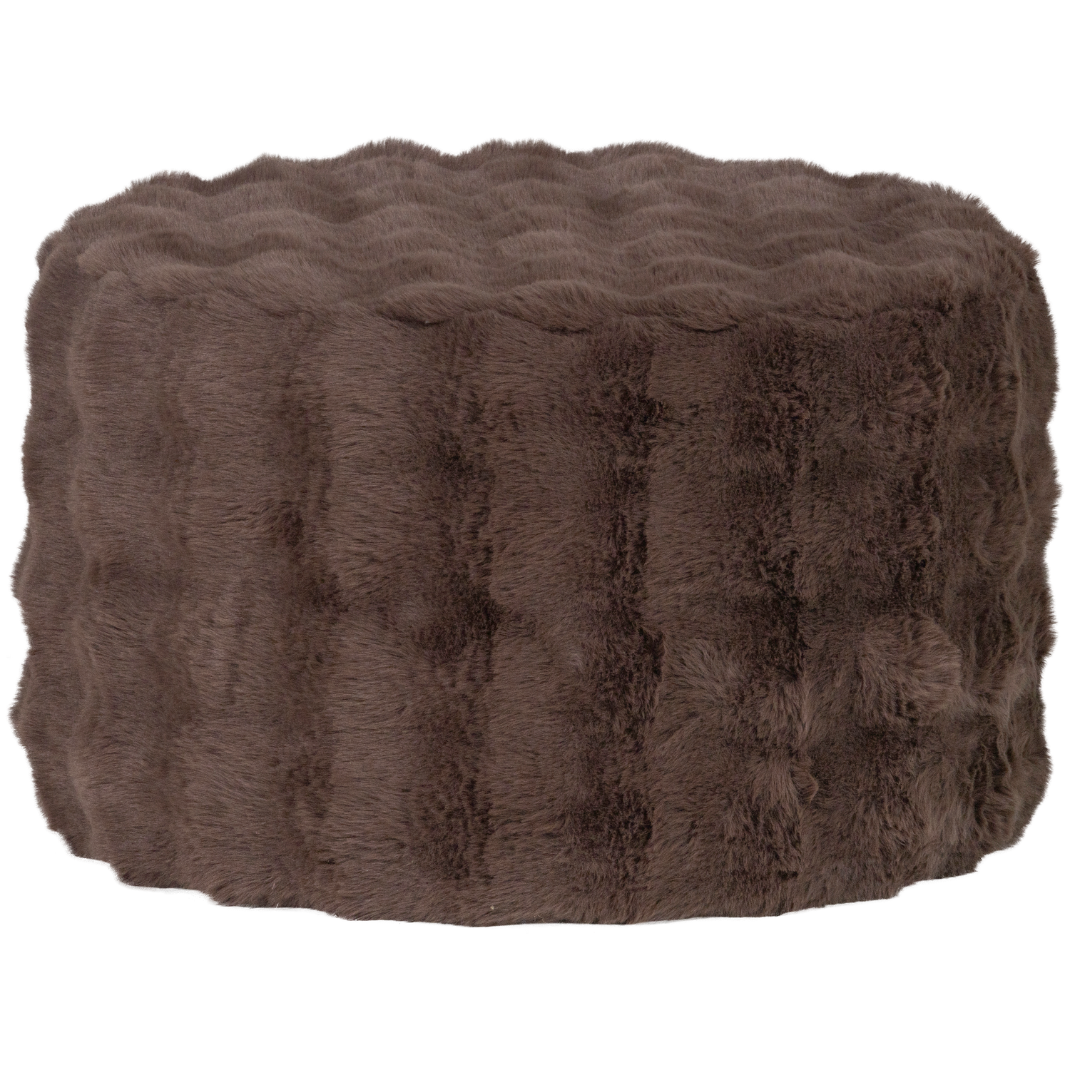 Poef Olven Laag Fluffy - Bruin - Afbeelding 2