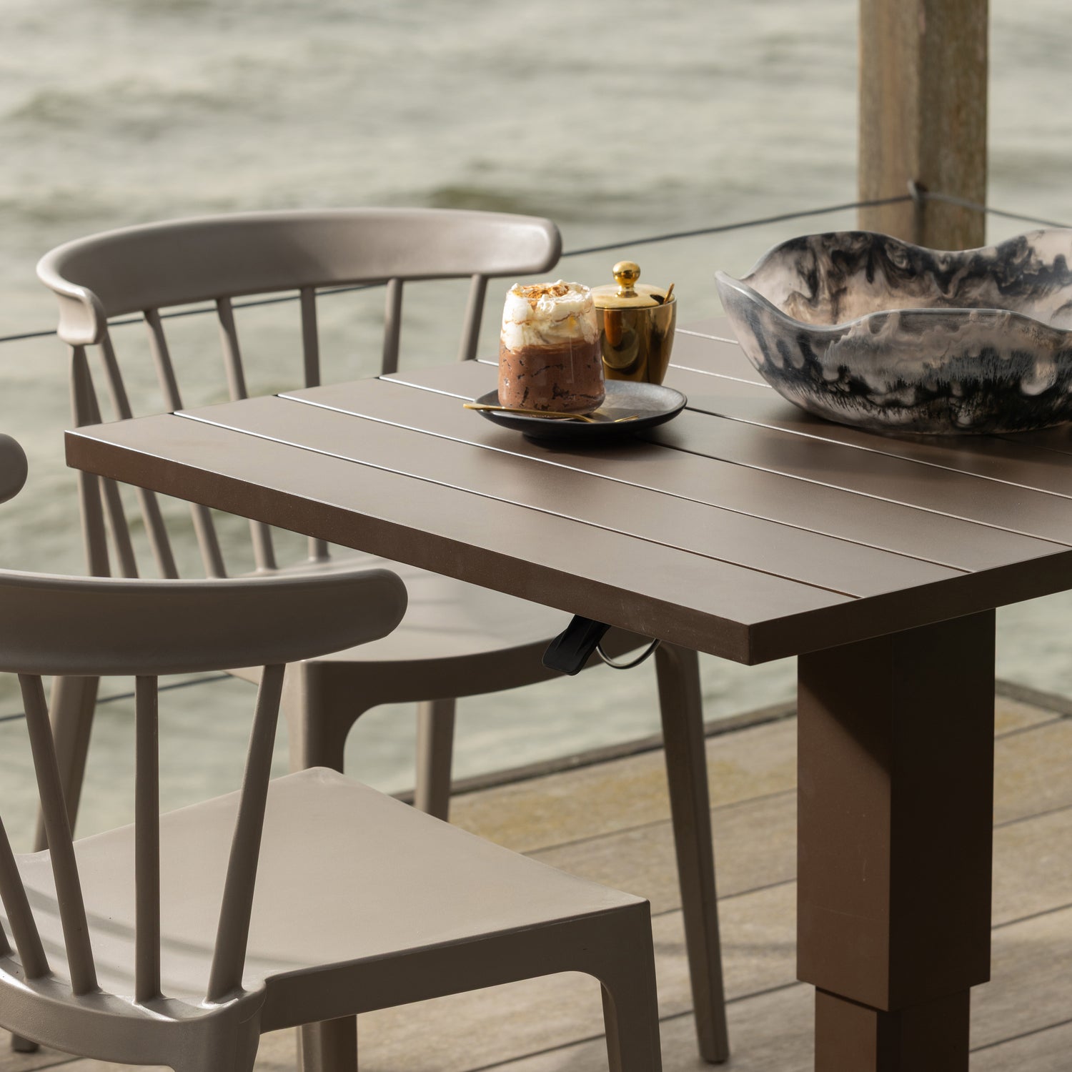 Tuinstoel Bliss Spijlen Kunststof Paars - Taupe - Afbeelding 12