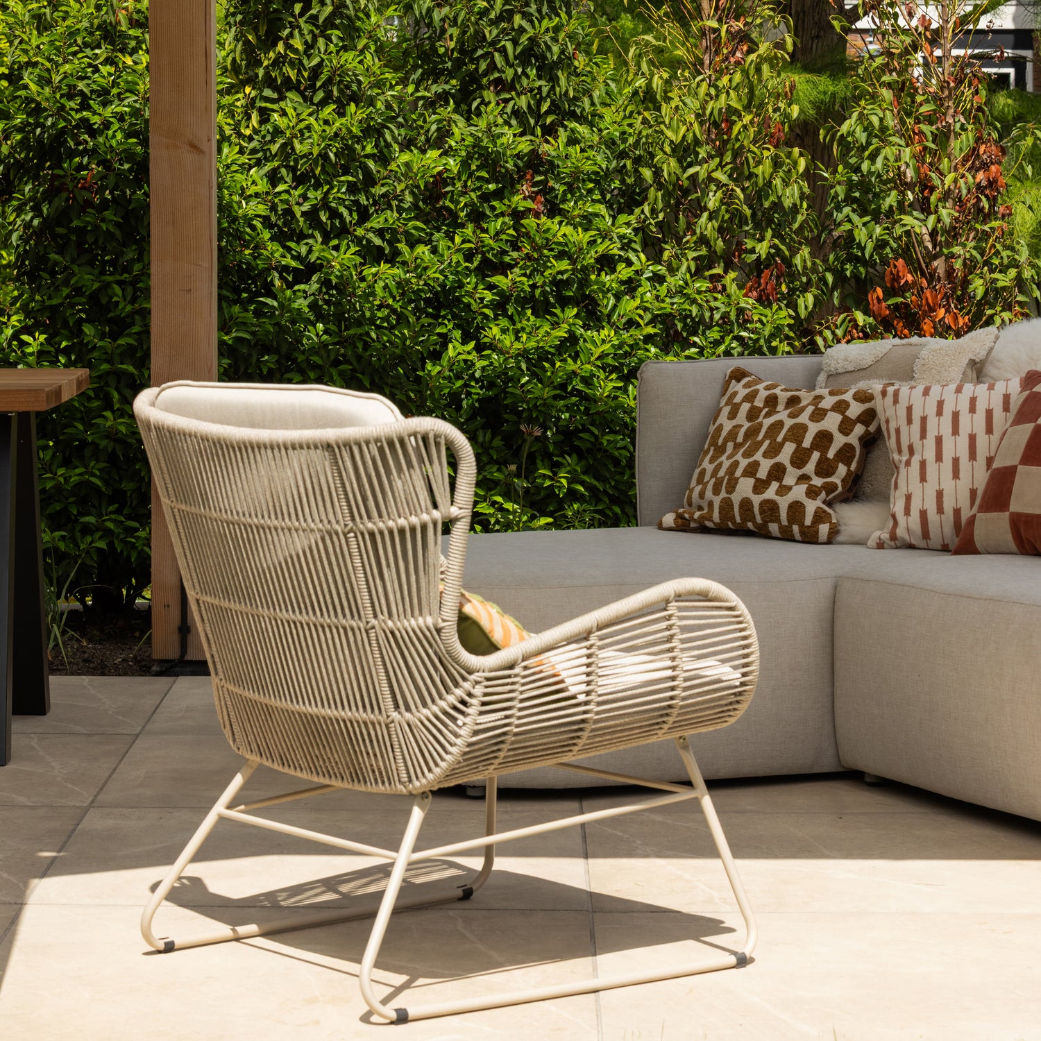 Tuin Loungestoel Grace All Weather, kleur Zand - Afbeelding 4