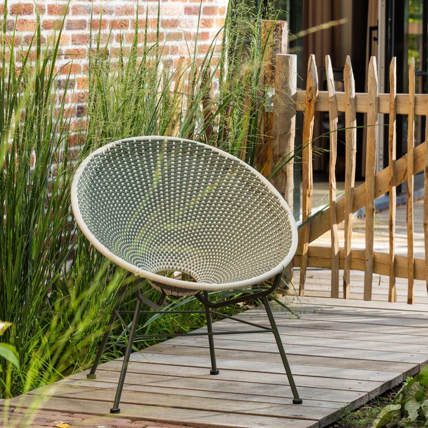 Tuin Loungestoel Kazoun Wicker - Groen - Afbeelding 4