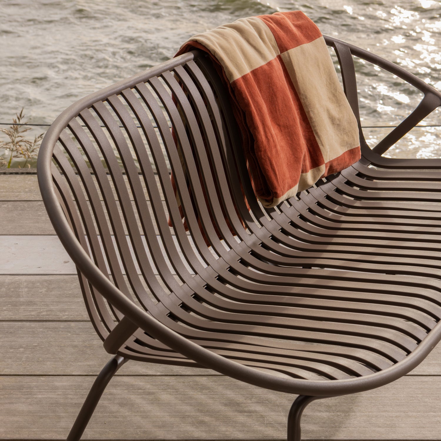 Plaid Zena Velvet Roestbruin 130x170 cm - Beige - Afbeelding 3