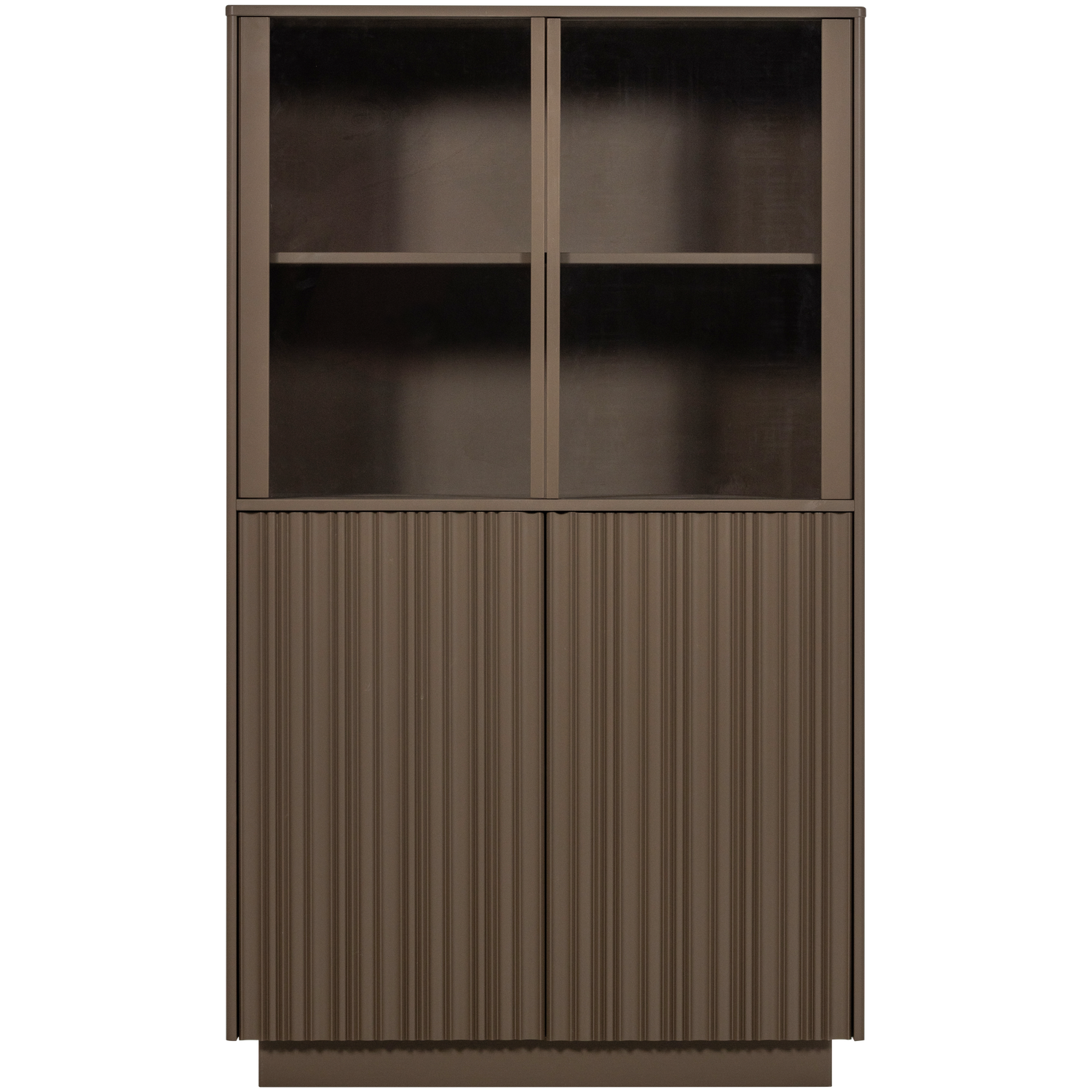 Vitrinekast Nova Grenenhout, 172 x 102cm, kleur Truffel Bruin - Afbeelding 4