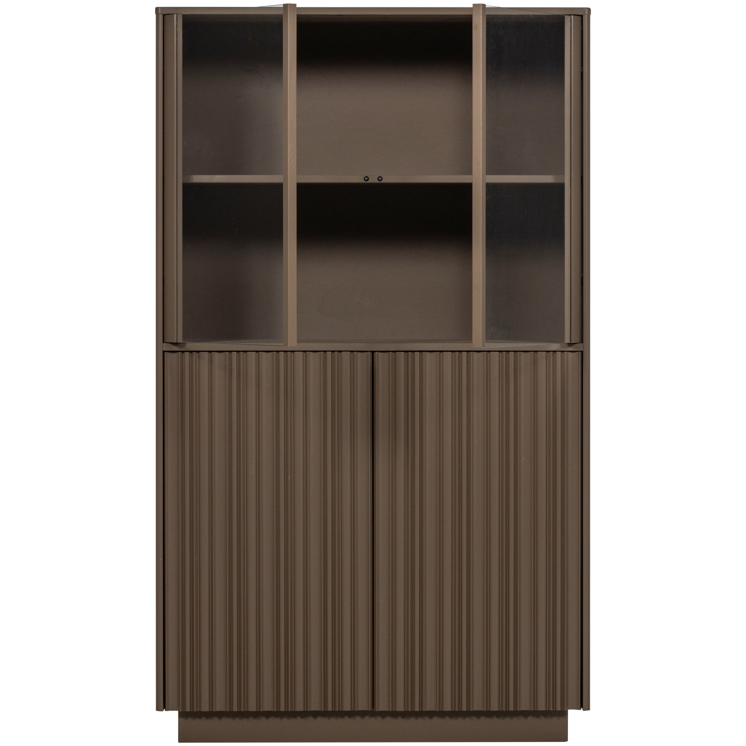 Vitrinekast Nova Grenenhout, 172 x 102cm, kleur Truffel Bruin - Afbeelding 5