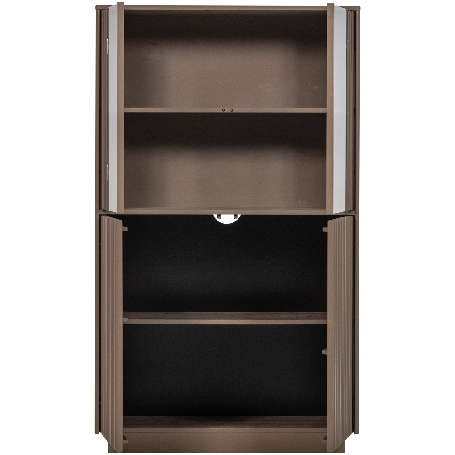 Vitrinekast Nova Grenenhout, 172 x 102cm, kleur Truffel Bruin - Afbeelding 6