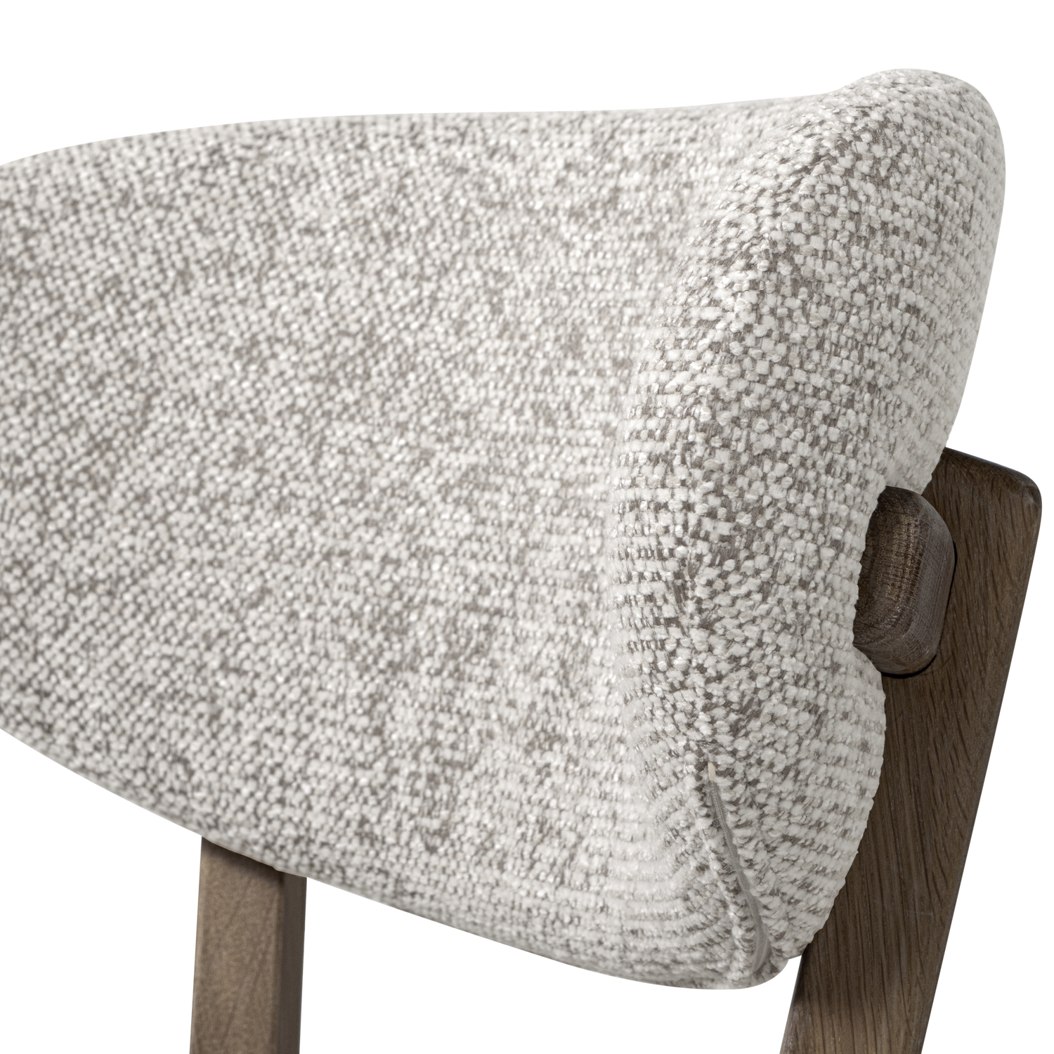 Barkruk Udar Geweven melange stof en eikenhout - Bruin (zithoogte 65cm) - Afbeelding 6