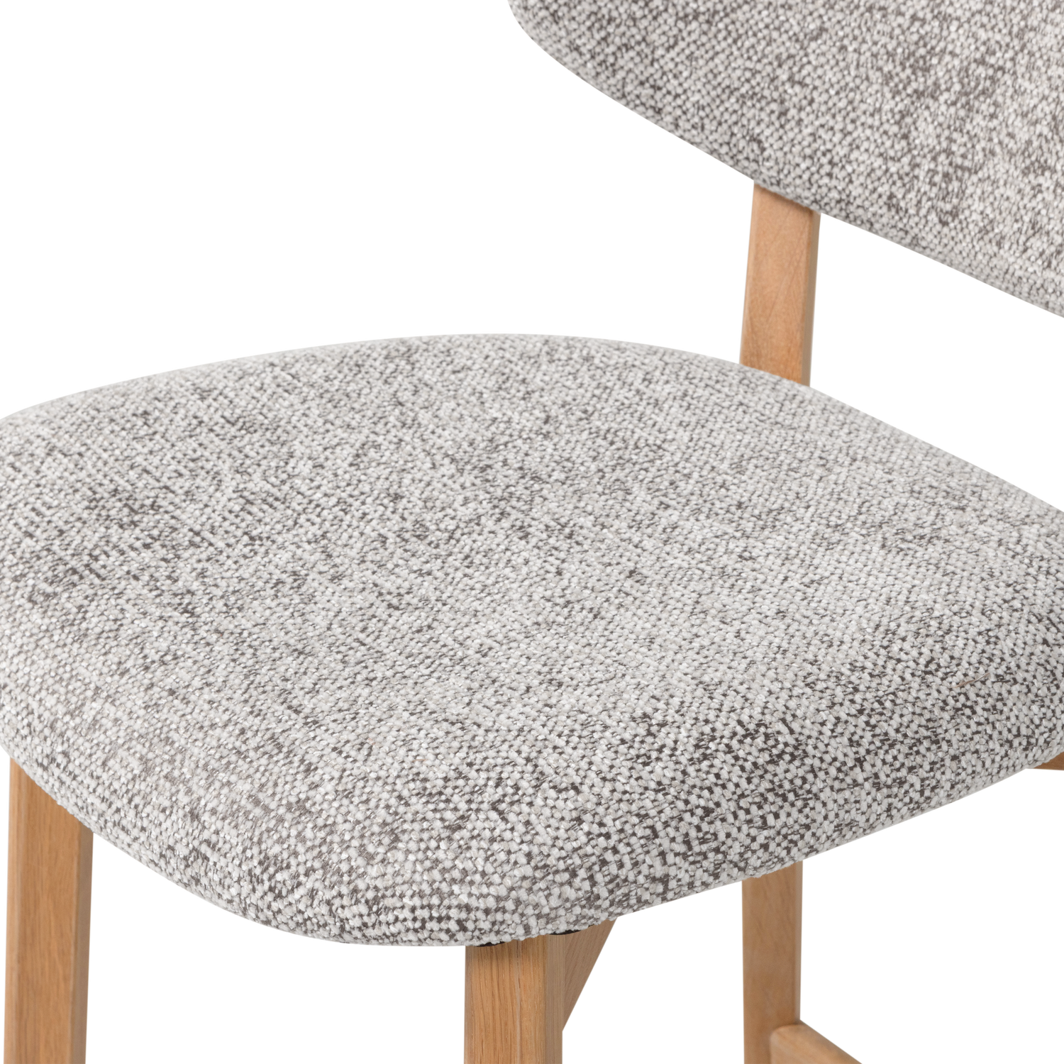 Barkruk Udar Geweven melange stof en eikenhout - Naturel (zithoogte 65cm) - Afbeelding 8
