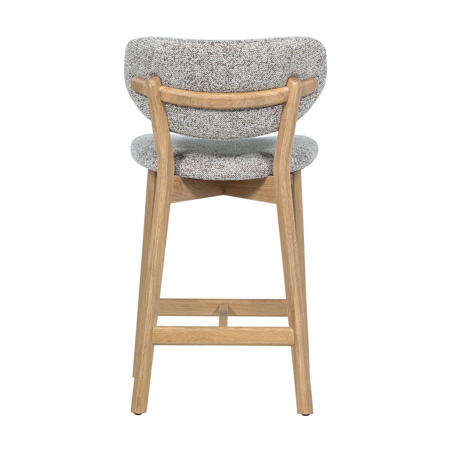 Barkruk Udar Geweven melange stof en eikenhout - Naturel (zithoogte 65cm) - Afbeelding 6