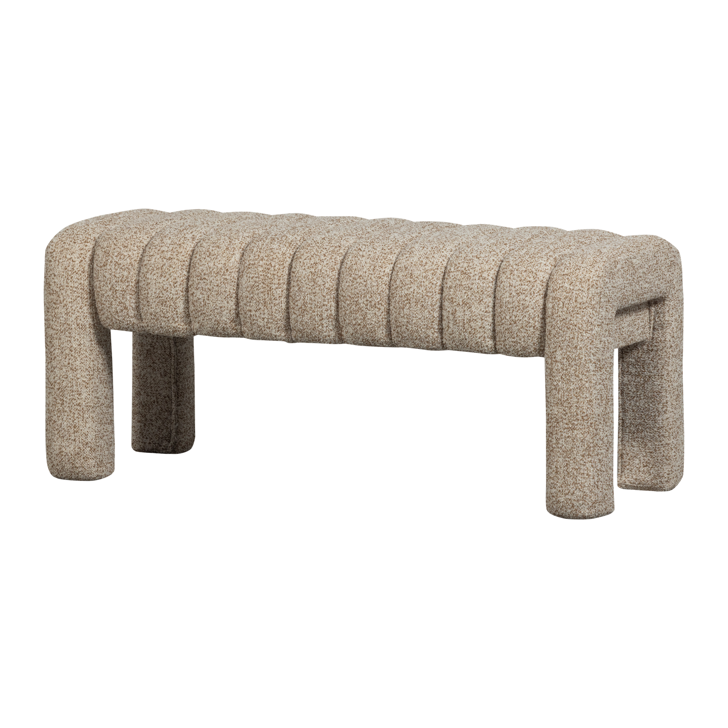 Bankje Frex Bouclé, 110cm - Bruin