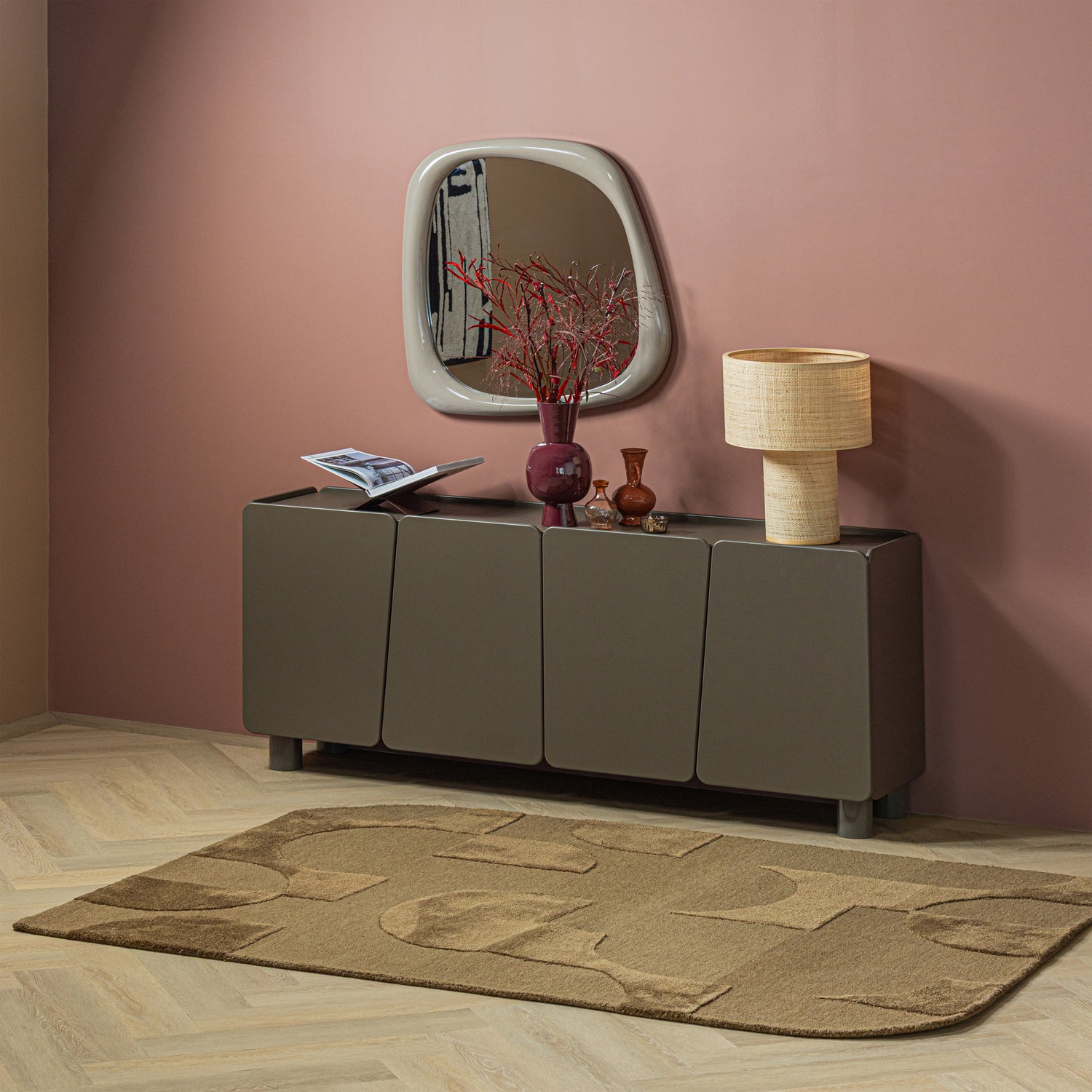 Vloerkleed Livo Viscose WOL 170x240 cm - Bruin - Afbeelding 2