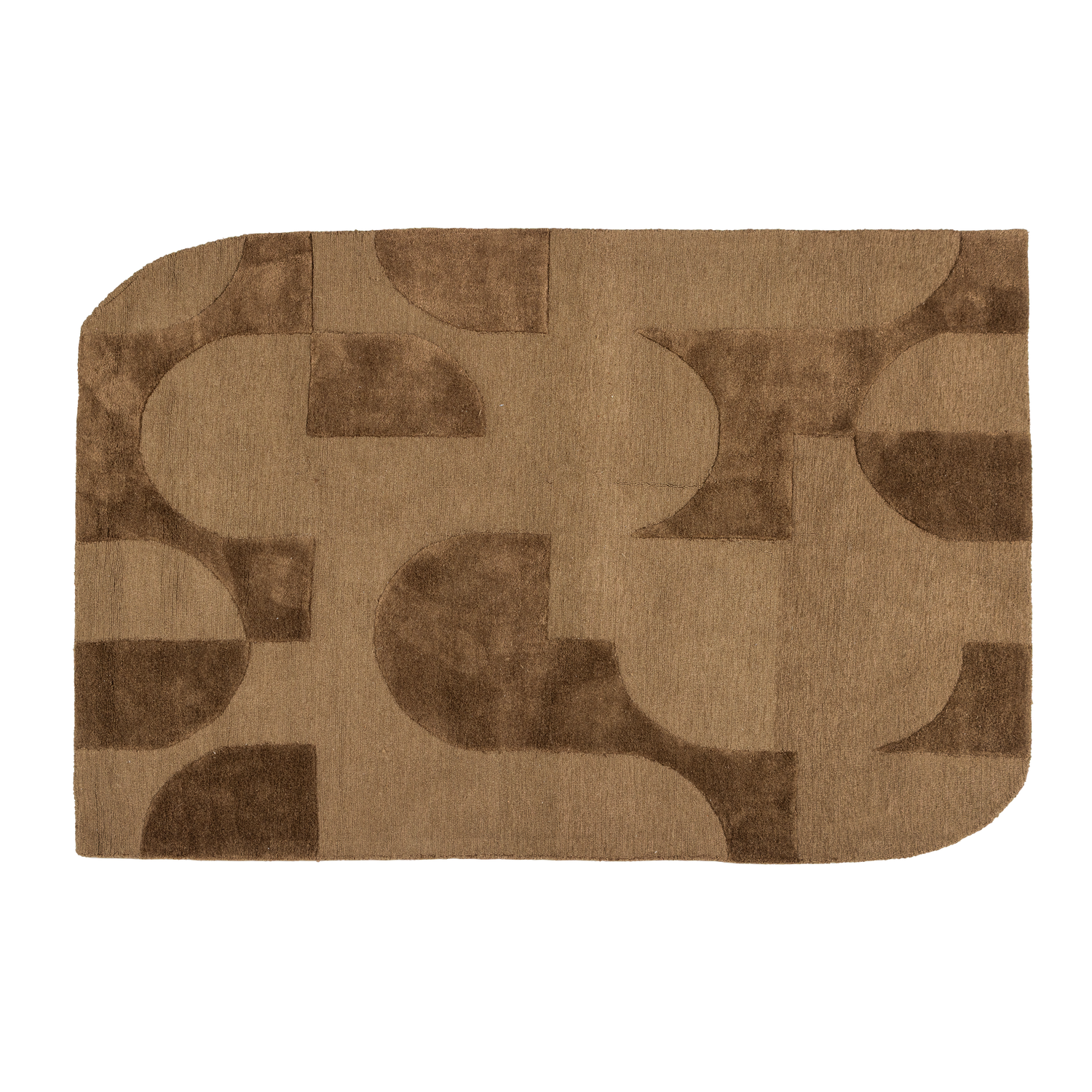 Vloerkleed Livo Viscose WOL 170x240 cm - Bruin