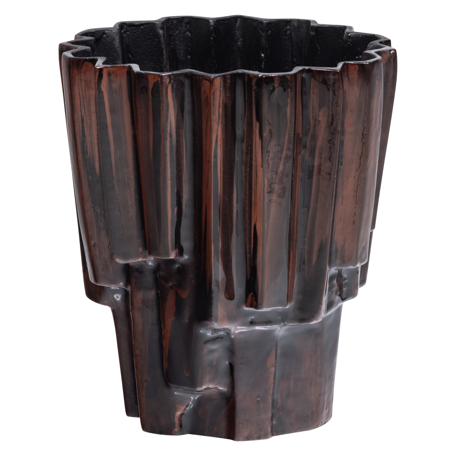 Plantenpot Drava Aluminium - Bruin
