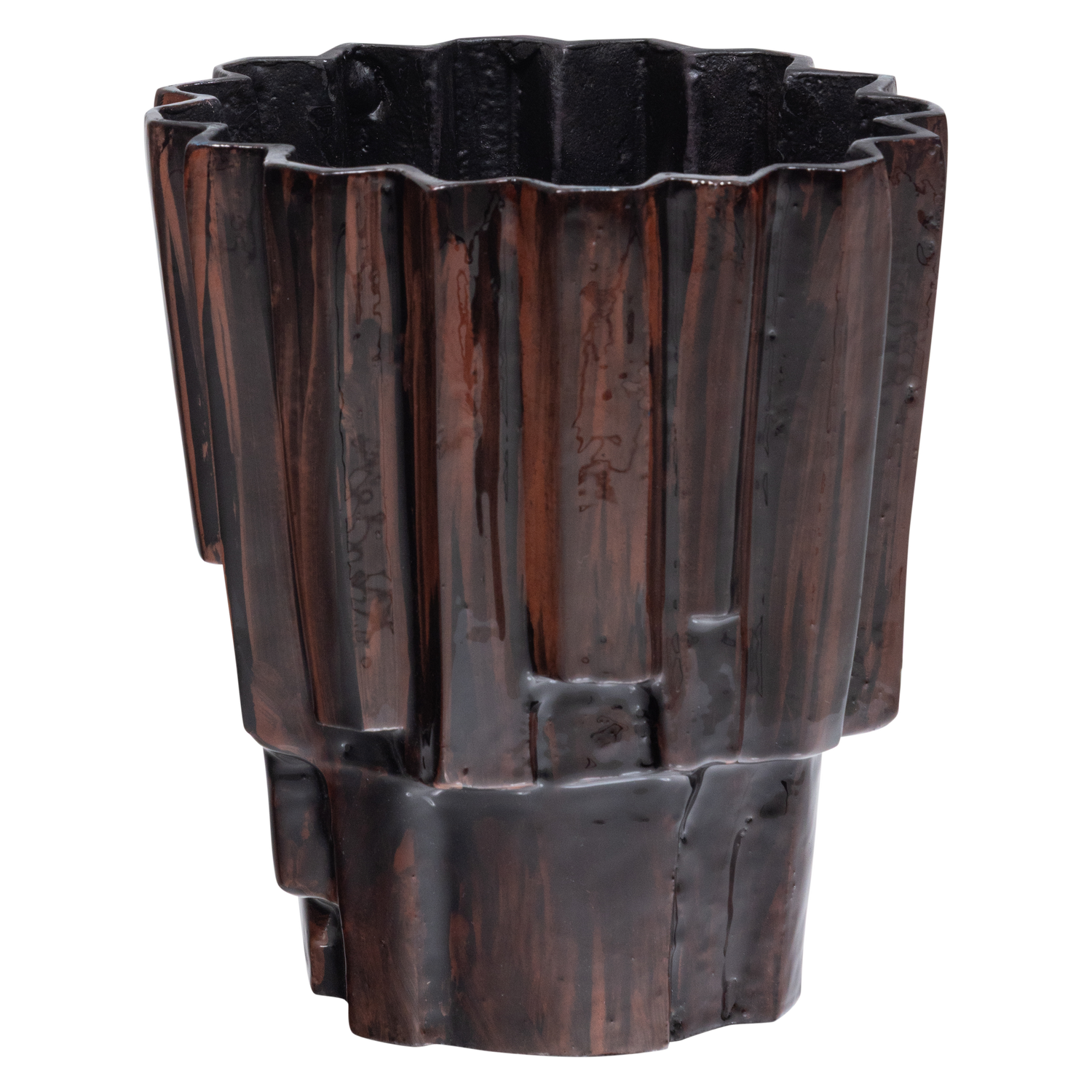 Plantenpot Drava Aluminium - Bruin - Afbeelding 4