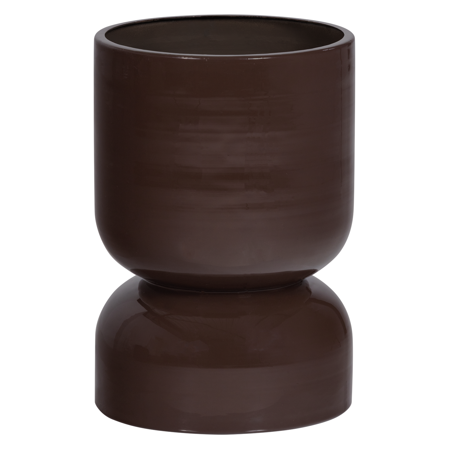 Plantenpot Toval Laag Metaal Hoogglans Paars - Bruin