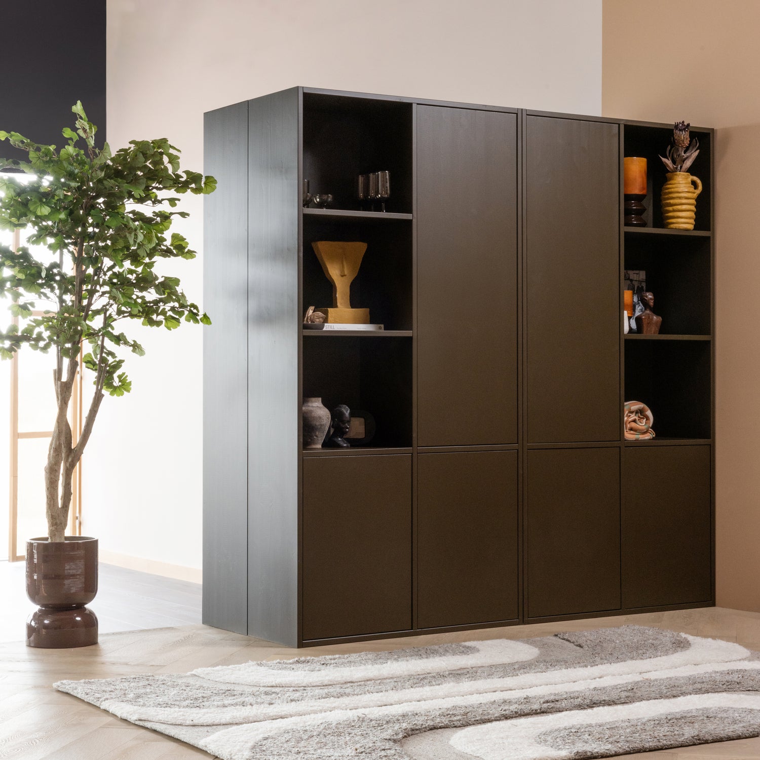 Plantenpot Toval Laag Metaal Hoogglans Paars - Bruin - Afbeelding 2