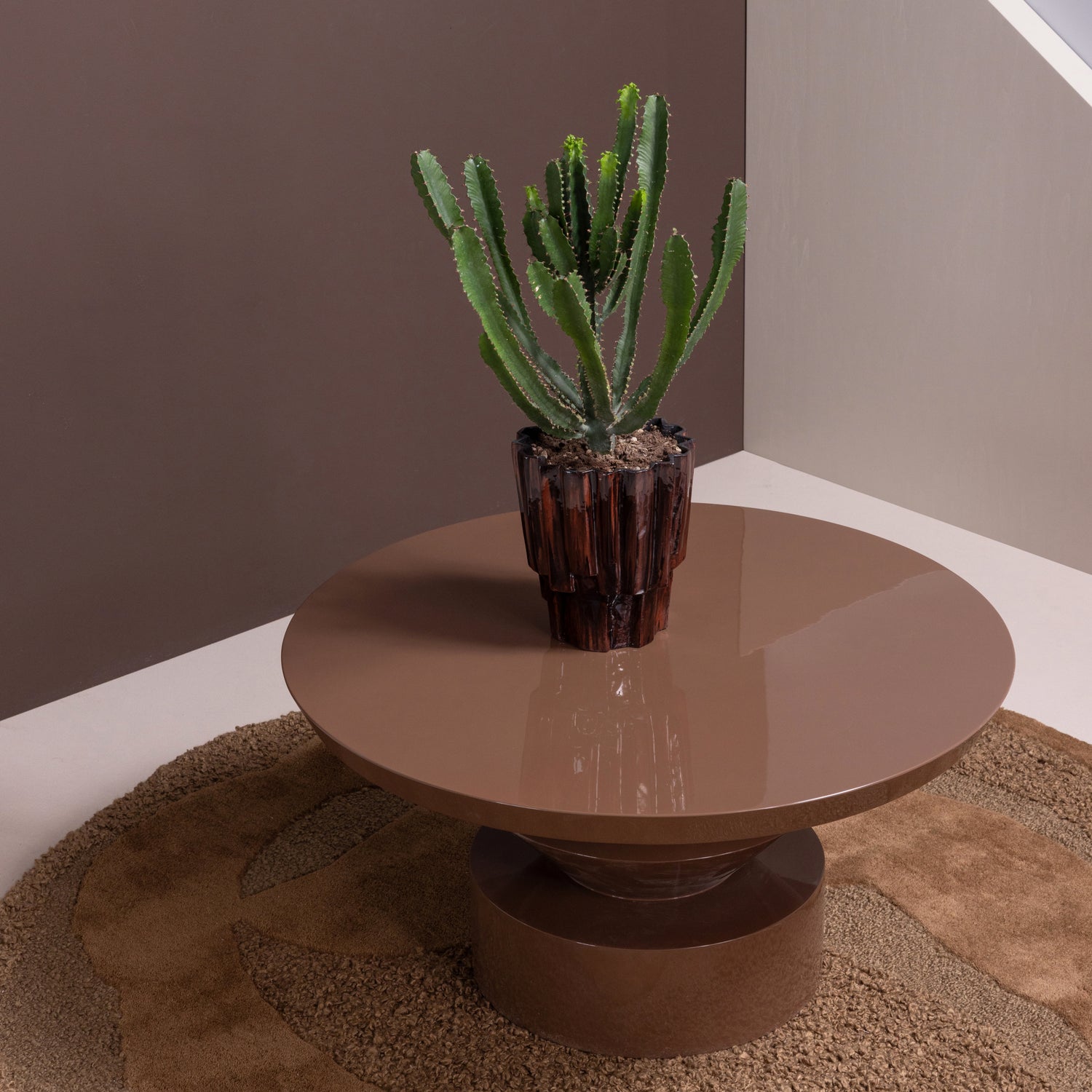 Plantenpot Drava Aluminium - Bruin - Afbeelding 3